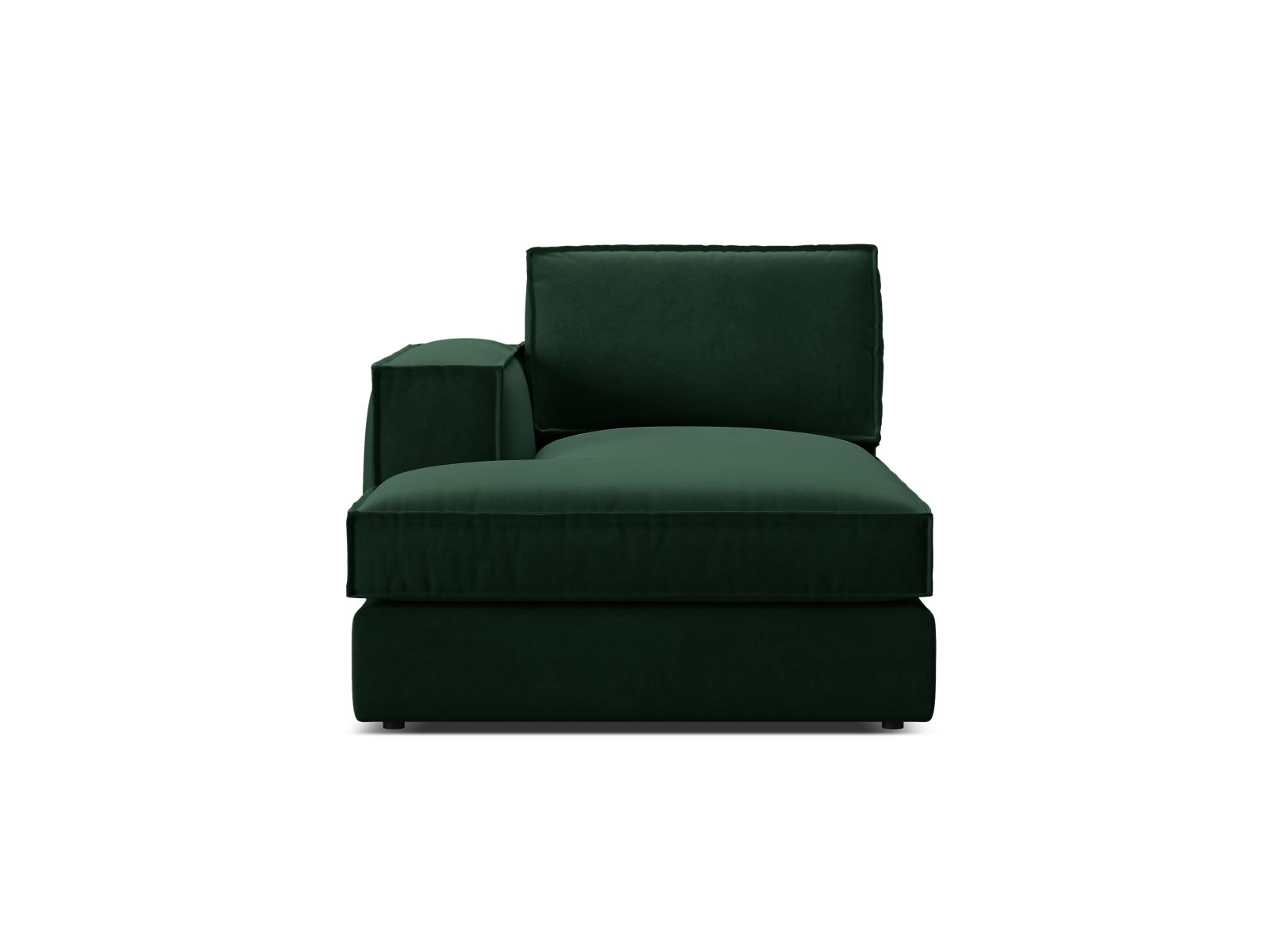 Velvet Chaise Longue Left, "Pola", 1 Seat, 103x158x88