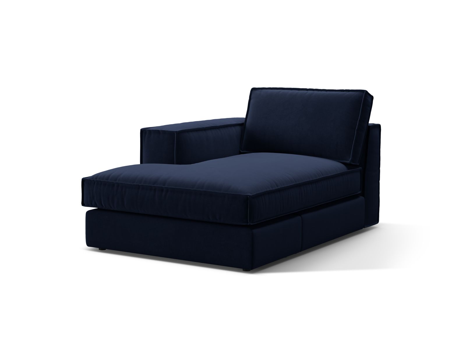 Velvet Chaise Longue Left, "Pola", 1 Seat, 103x158x88