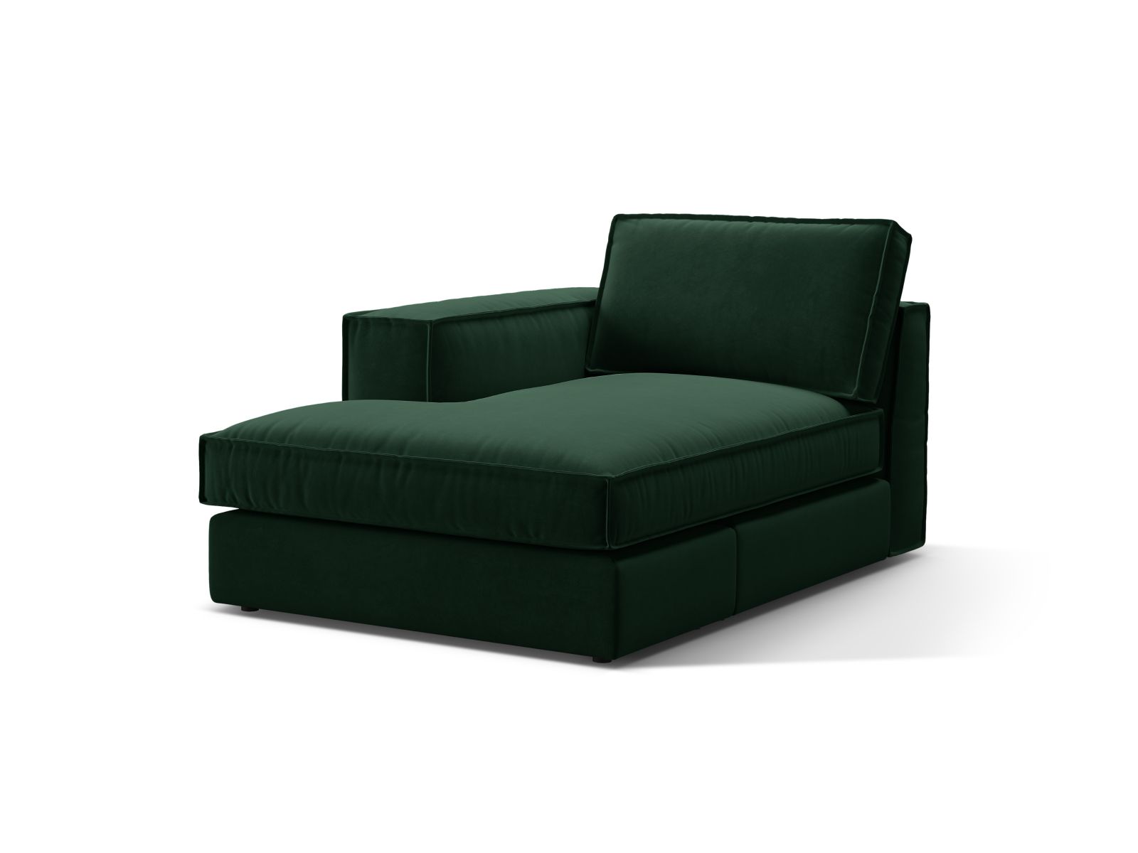 Velvet Chaise Longue Left, "Pola", 1 Seat, 103x158x88