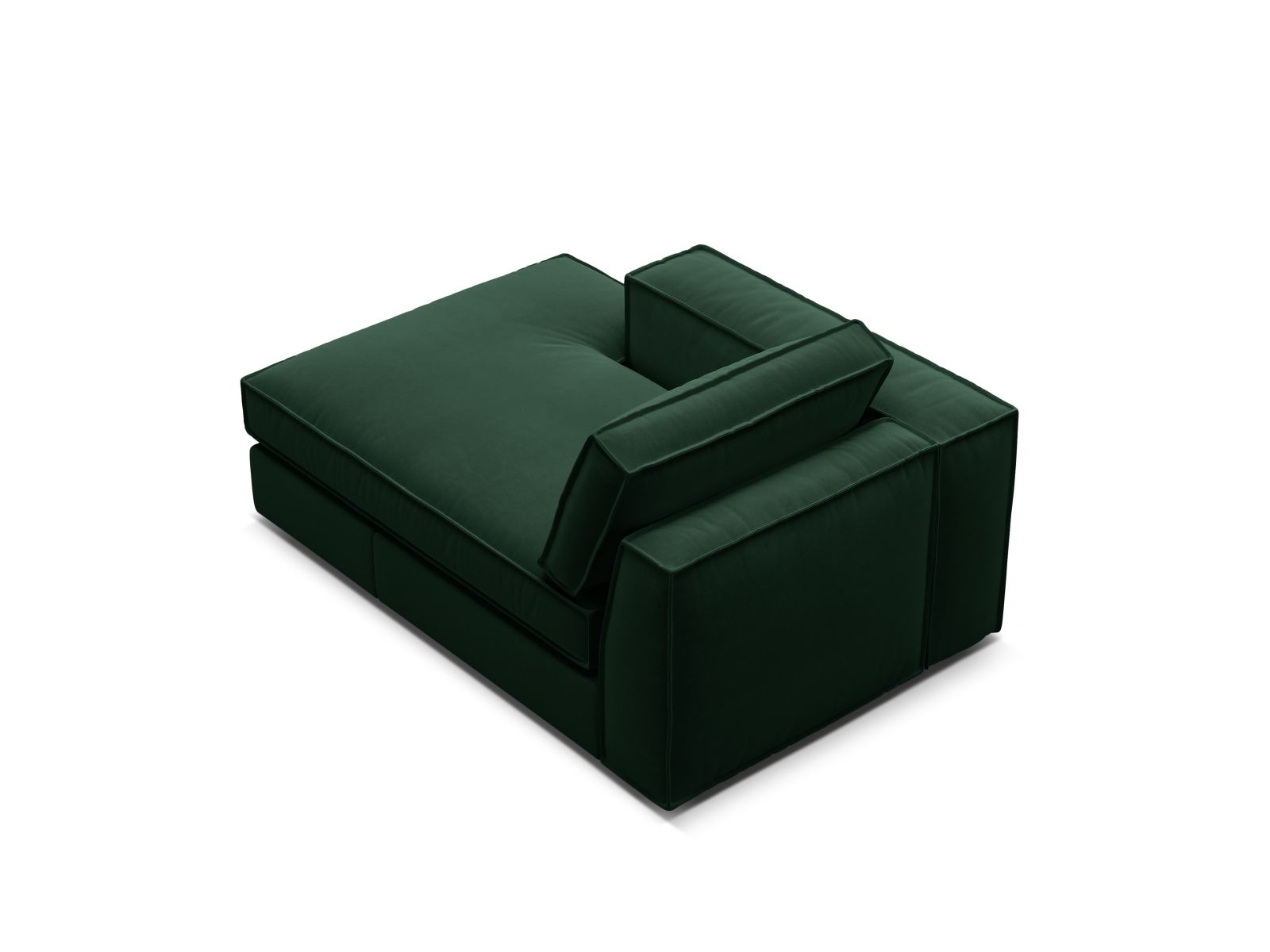 Velvet Chaise Longue Left, "Pola", 1 Seat, 103x158x88