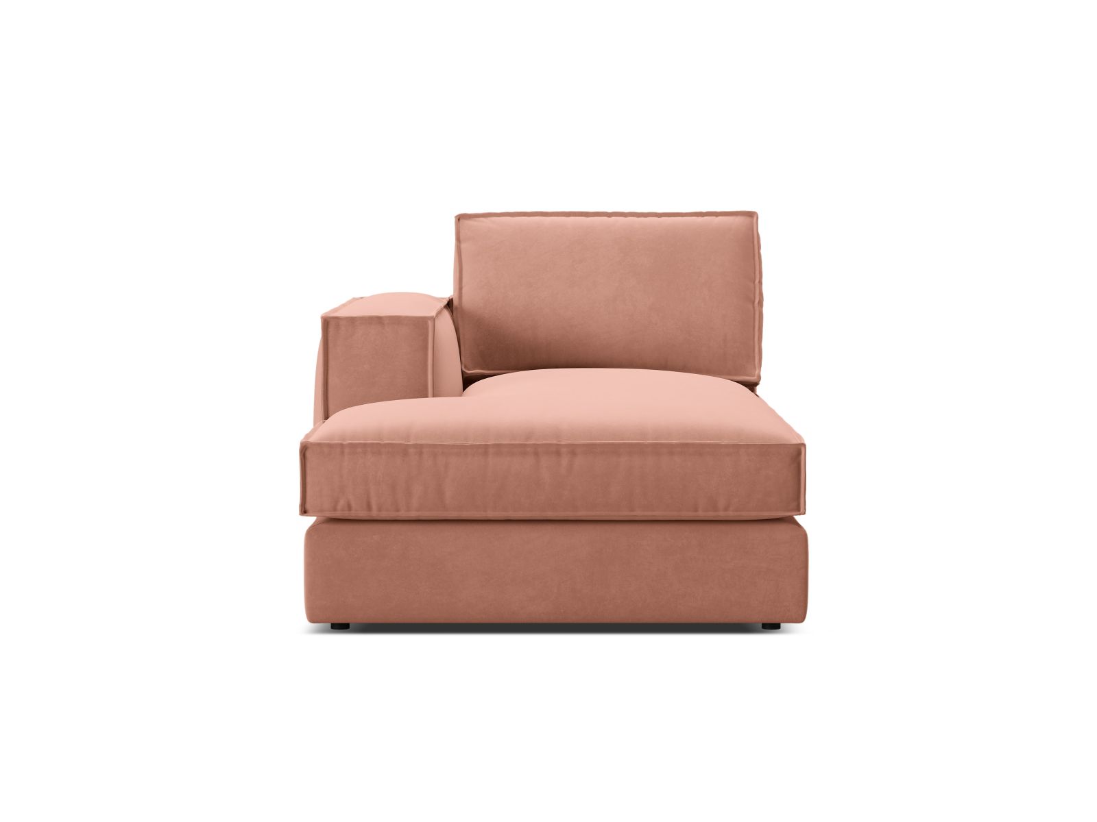 Velvet Chaise Longue Left, "Pola", 1 Seat, 103x158x88