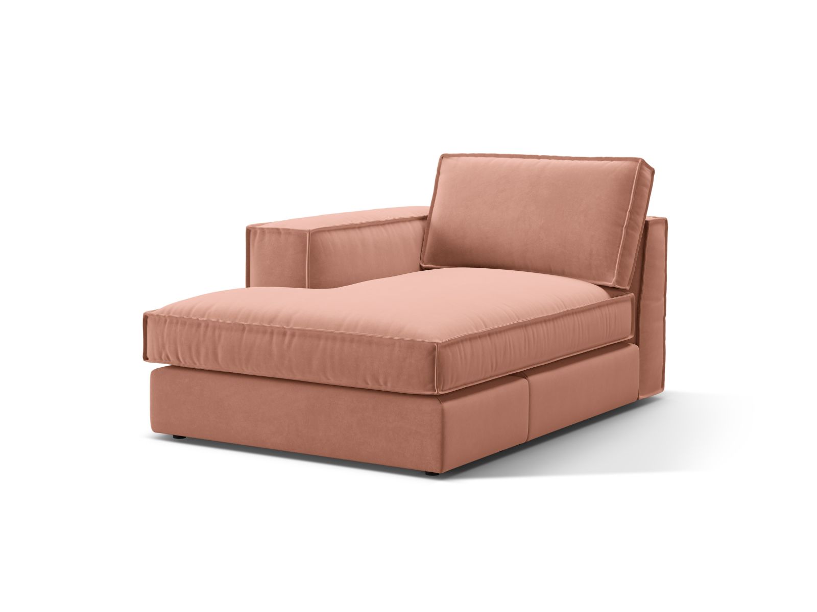 Velvet Chaise Longue Left, "Pola", 1 Seat, 103x158x88
