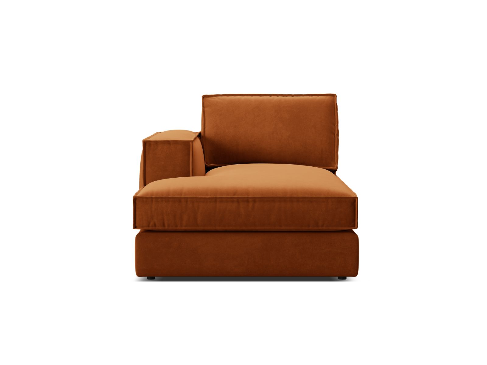 Velvet Chaise Longue Left, "Pola", 1 Seat, 103x158x88