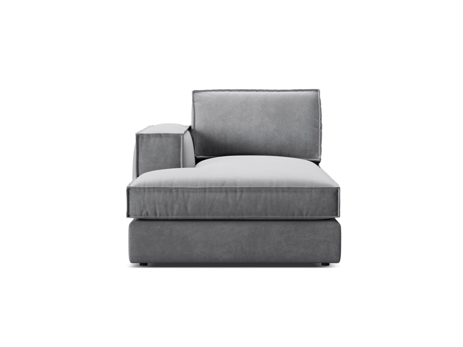 Velvet Chaise Longue Left, "Pola", 1 Seat, 103x158x88