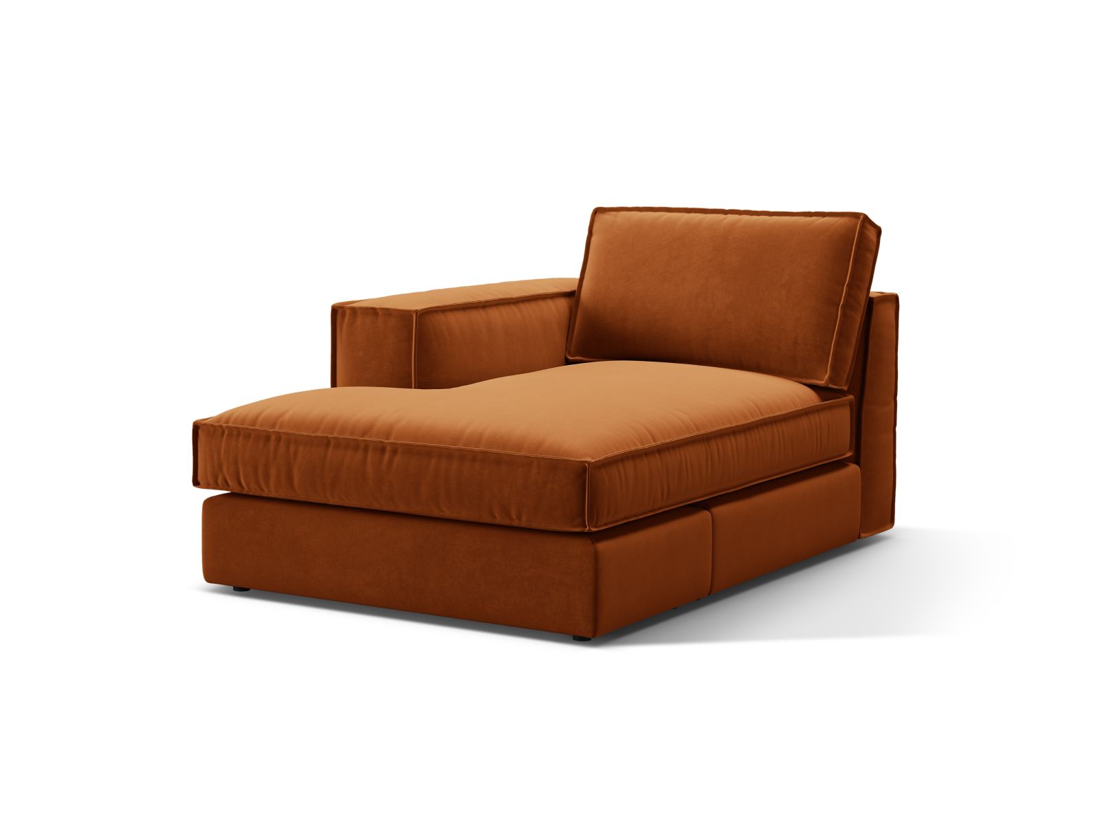 Velvet Chaise Longue Left, "Pola", 1 Seat, 103x158x88