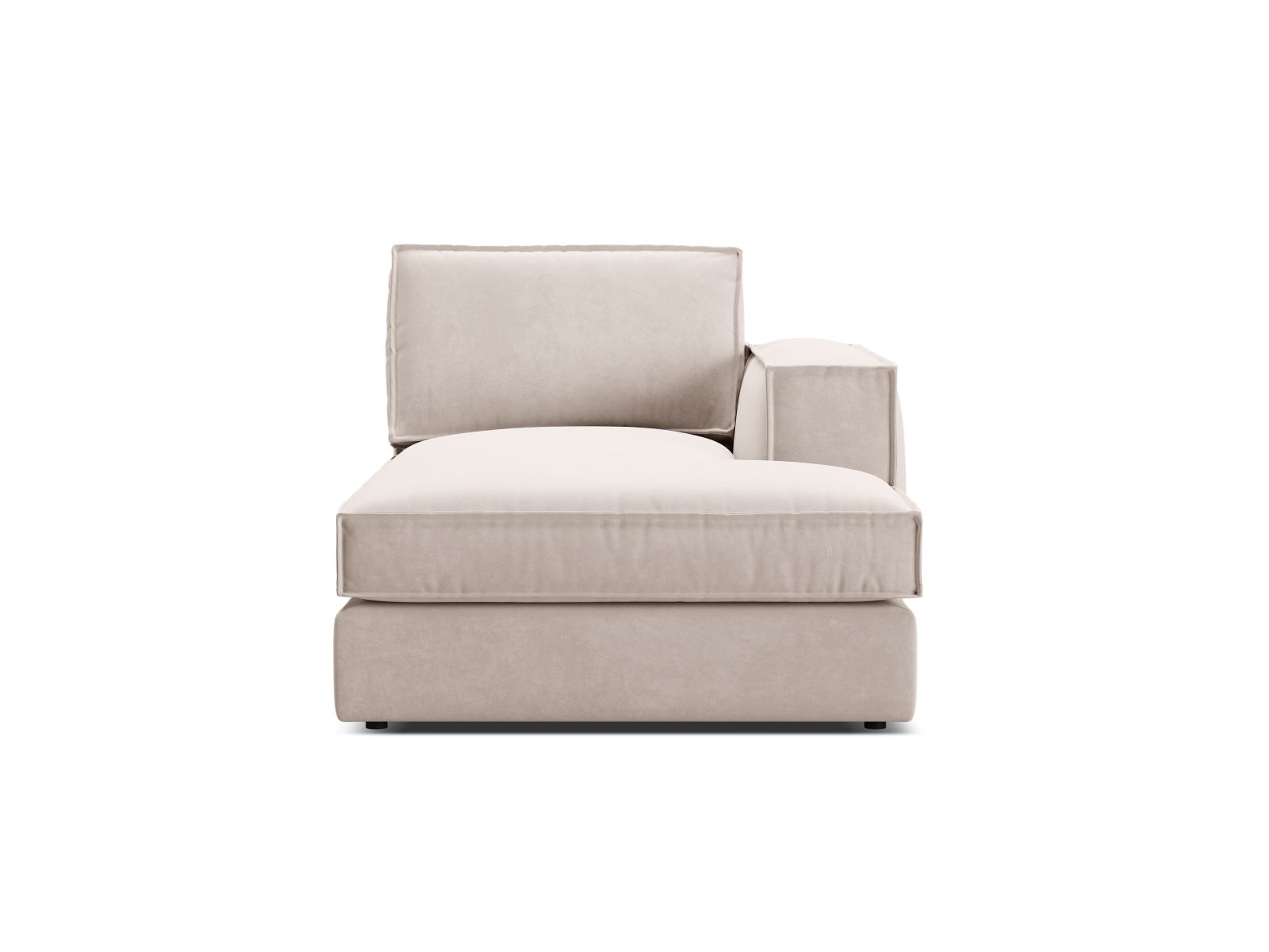 Velvet Chaise Longue Right, "Pola", 1 Seat, 103x158x88