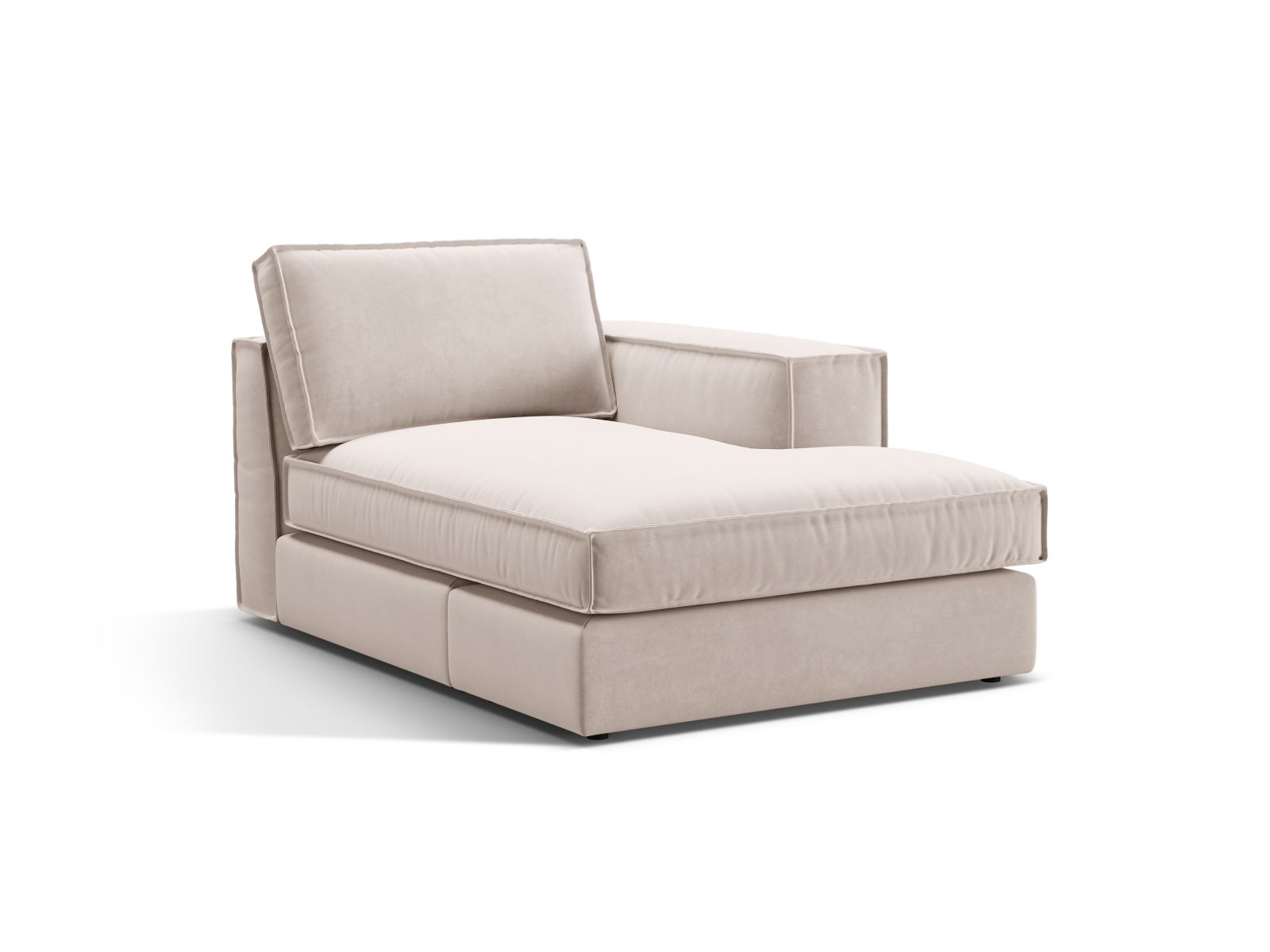 Velvet Chaise Longue Right, "Pola", 1 Seat, 103x158x88
