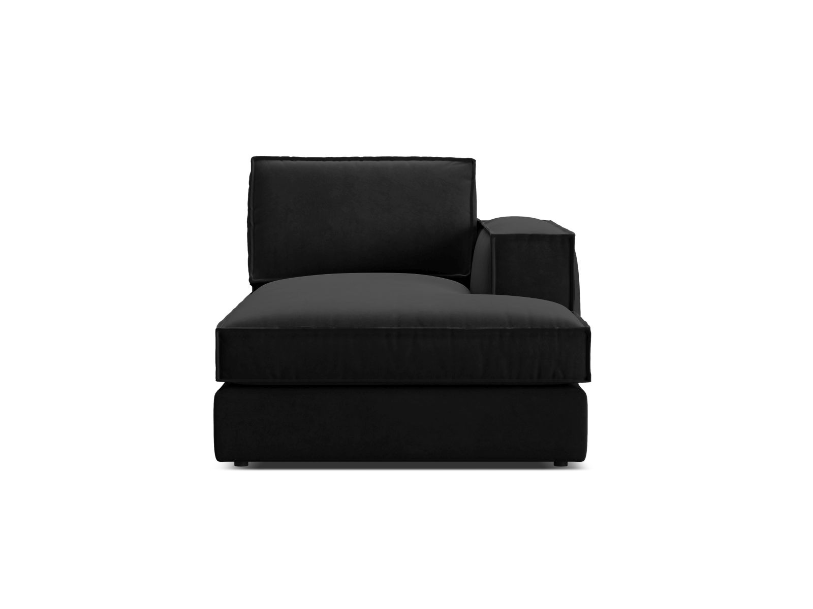 Velvet Chaise Longue Right, "Pola", 1 Seat, 103x158x88