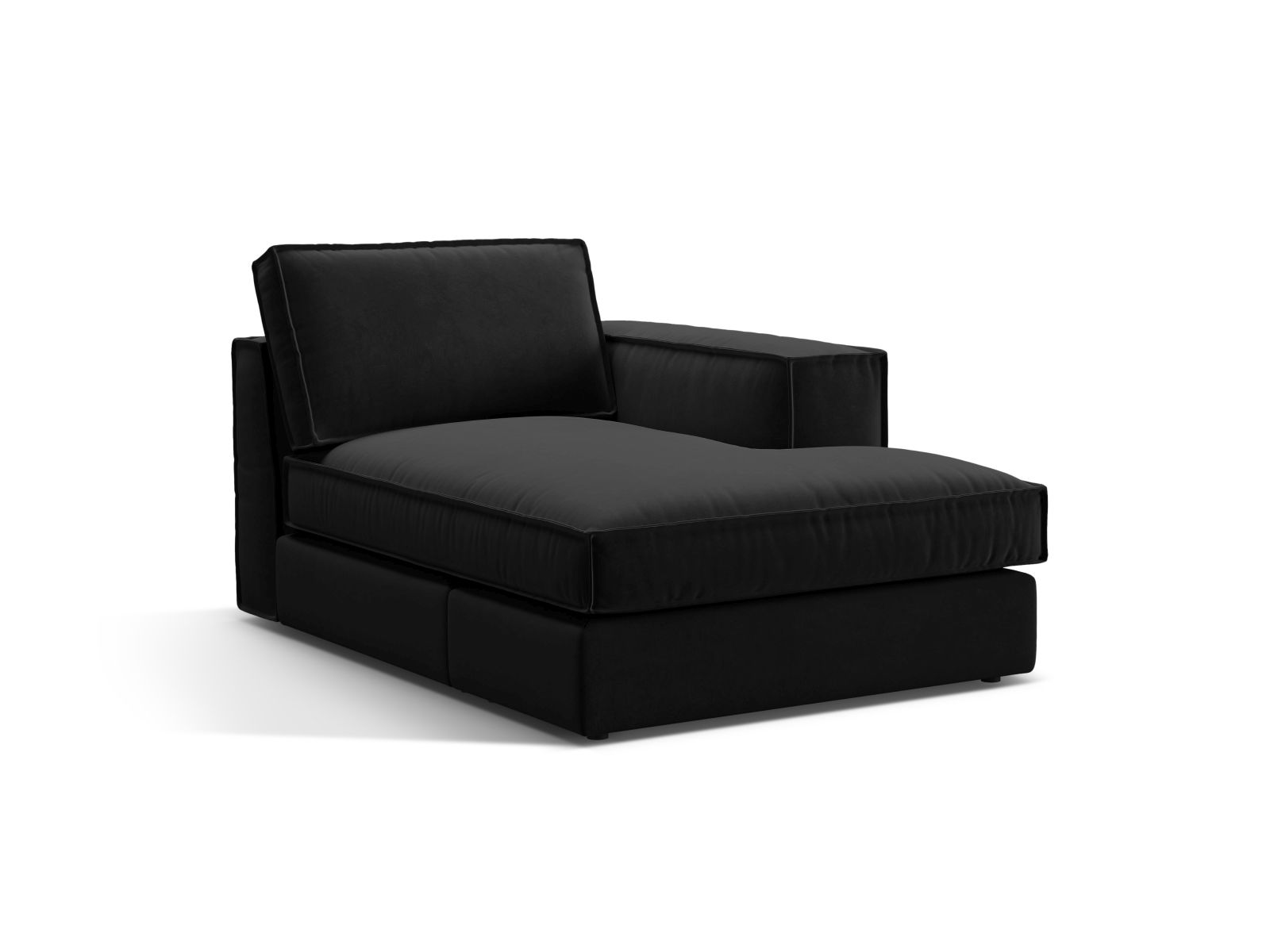 Velvet Chaise Longue Right, "Pola", 1 Seat, 103x158x88