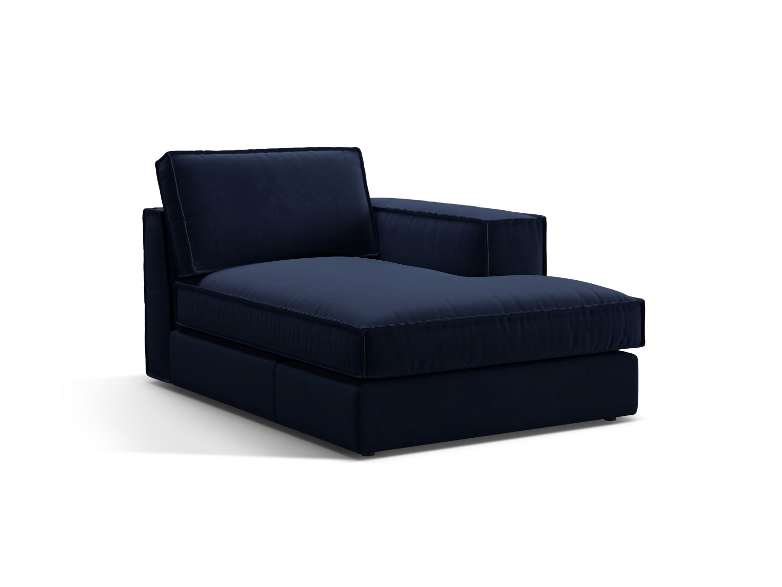 Velvet Chaise Longue Right, "Pola", 1 Seat, 103x158x88
