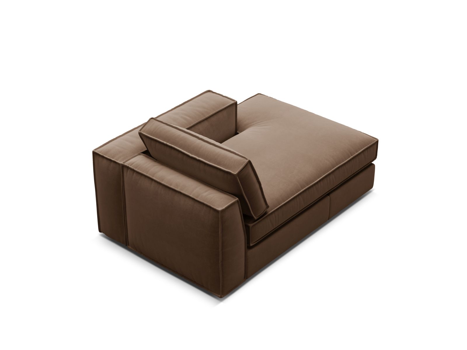 Velvet Chaise Longue Right, "Pola", 1 Seat, 103x158x88