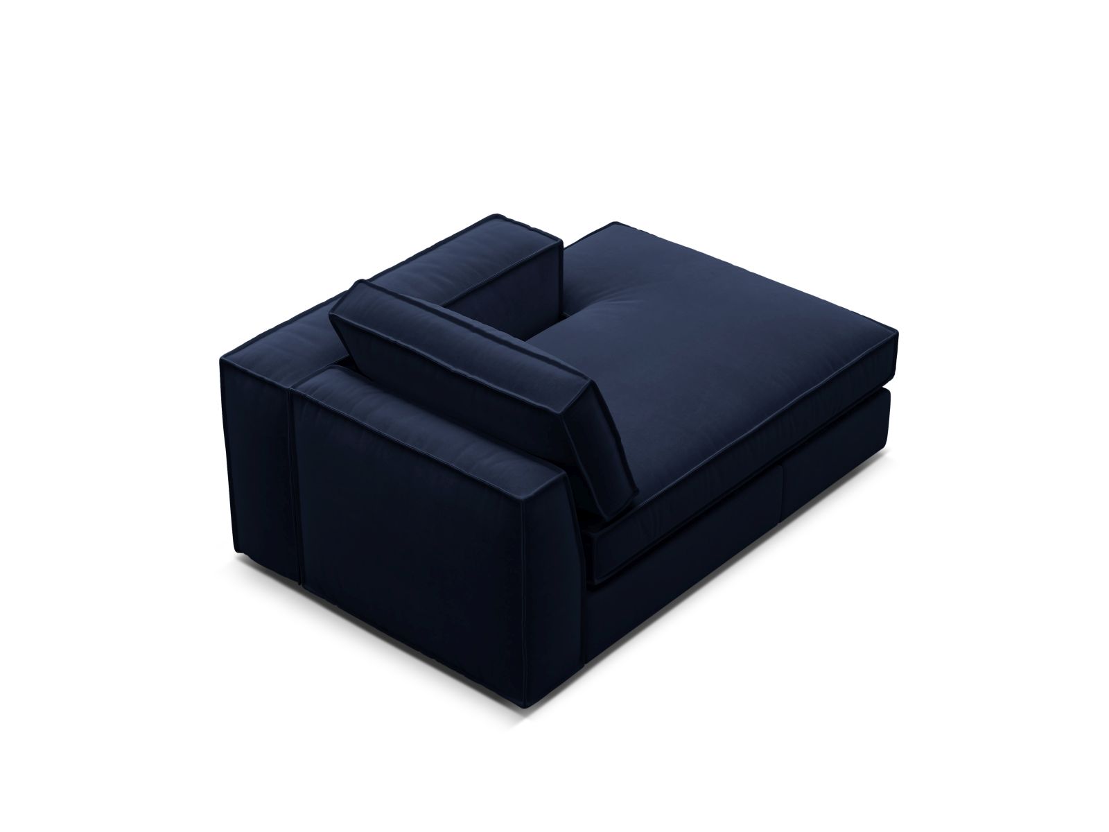 Velvet Chaise Longue Right, "Pola", 1 Seat, 103x158x88