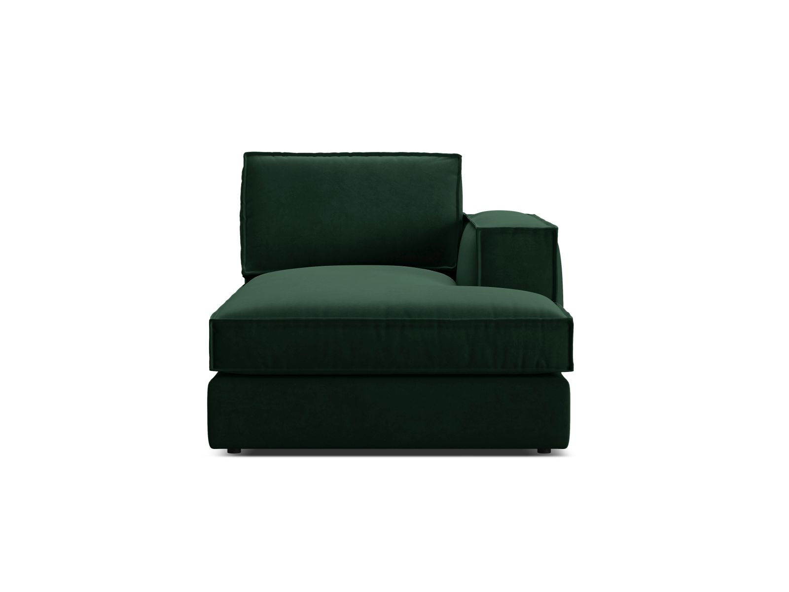 Velvet Chaise Longue Right, "Pola", 1 Seat, 103x158x88