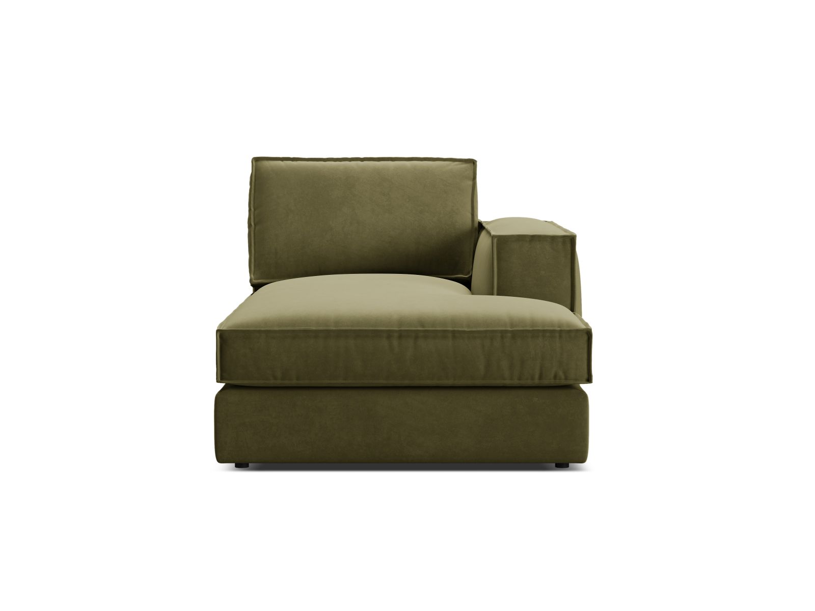 Velvet Chaise Longue Right, "Pola", 1 Seat, 103x158x88
