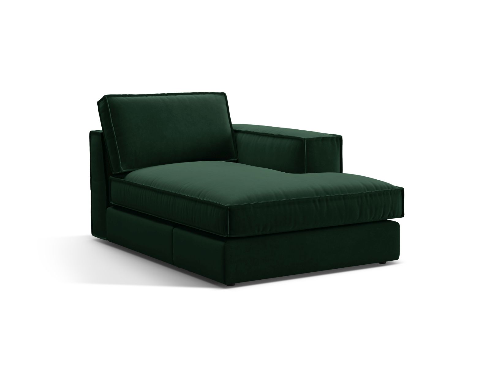 Velvet Chaise Longue Right, "Pola", 1 Seat, 103x158x88