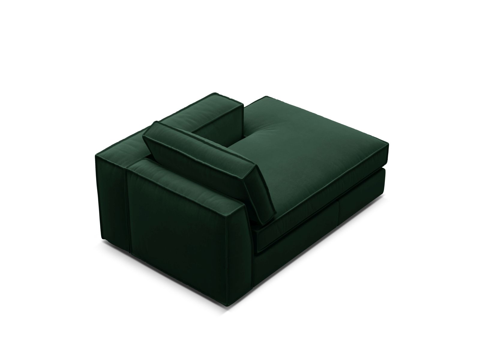Velvet Chaise Longue Right, "Pola", 1 Seat, 103x158x88
