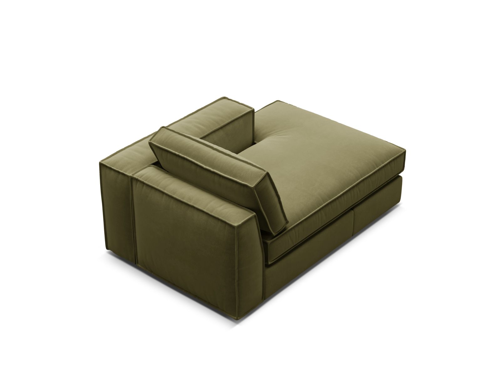 Velvet Chaise Longue Right, "Pola", 1 Seat, 103x158x88