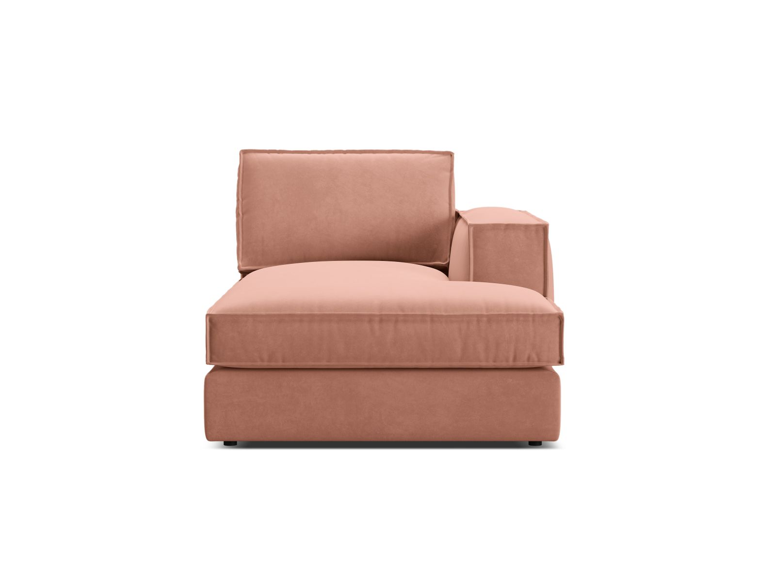 Velvet Chaise Longue Right, "Pola", 1 Seat, 103x158x88