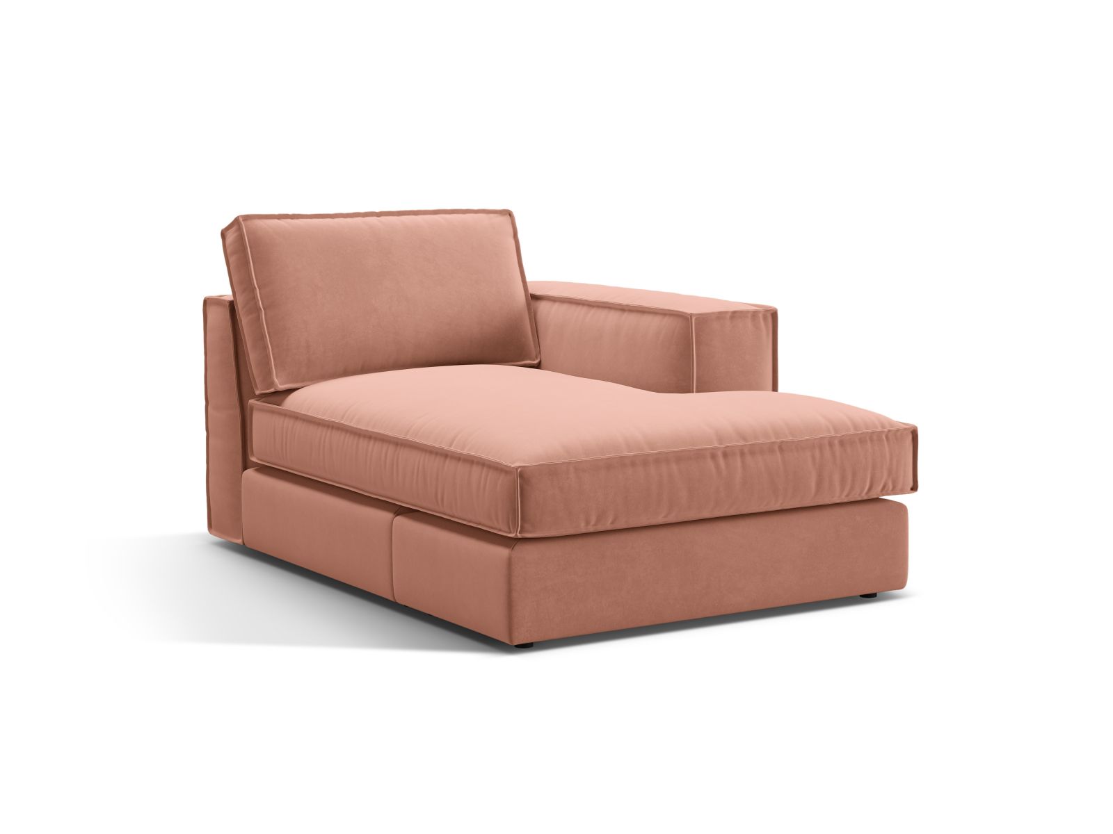 Velvet Chaise Longue Right, "Pola", 1 Seat, 103x158x88