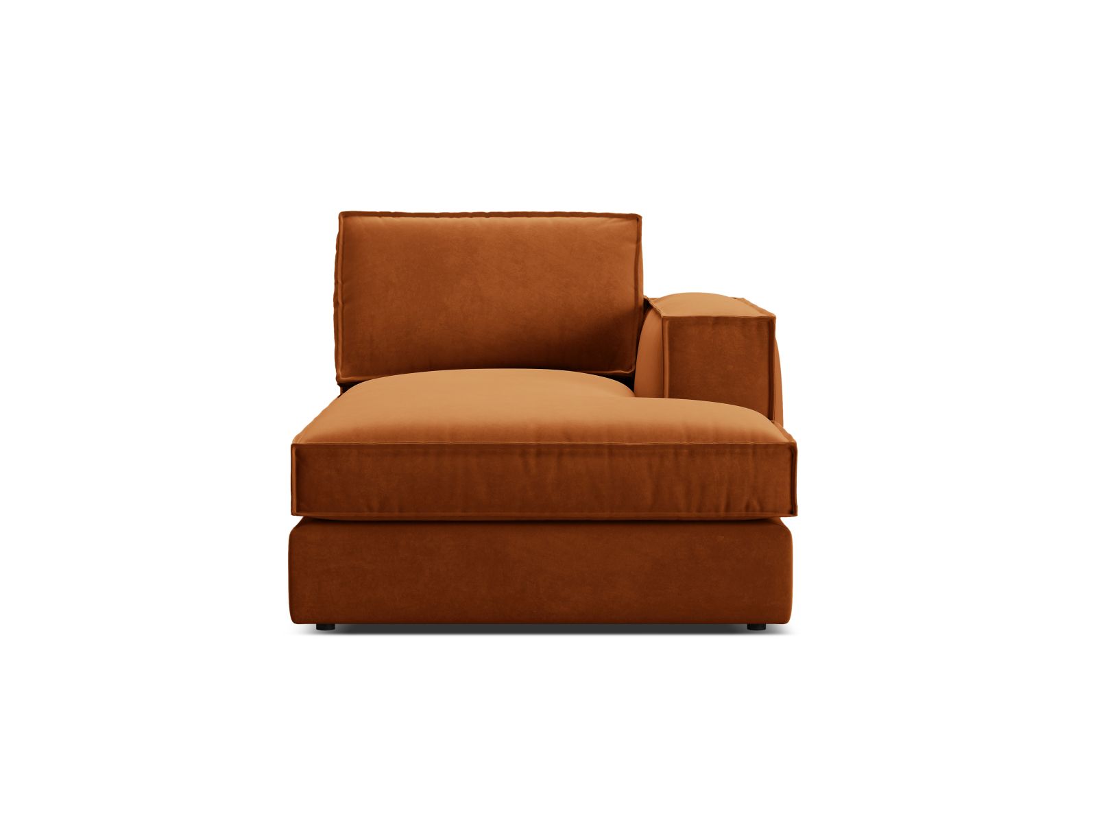 Velvet Chaise Longue Right, "Pola", 1 Seat, 103x158x88