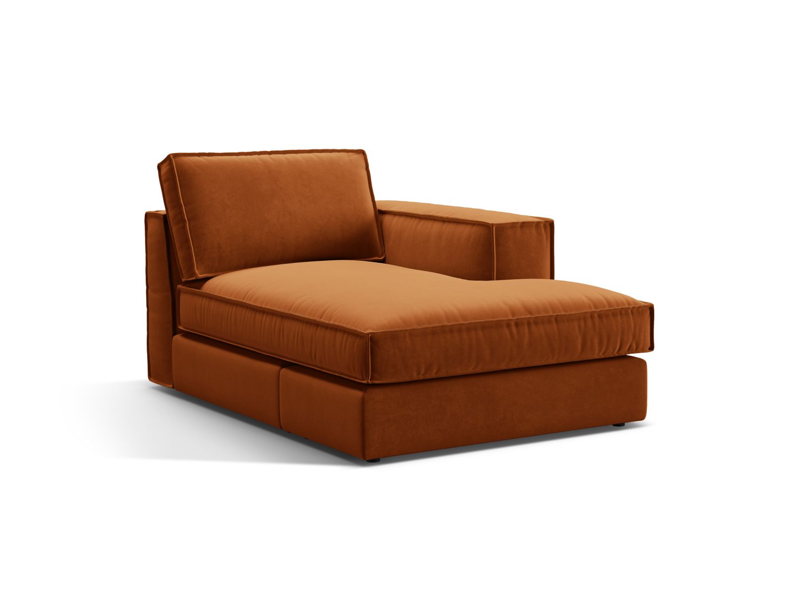 Velvet Chaise Longue Right, "Pola", 1 Seat, 103x158x88