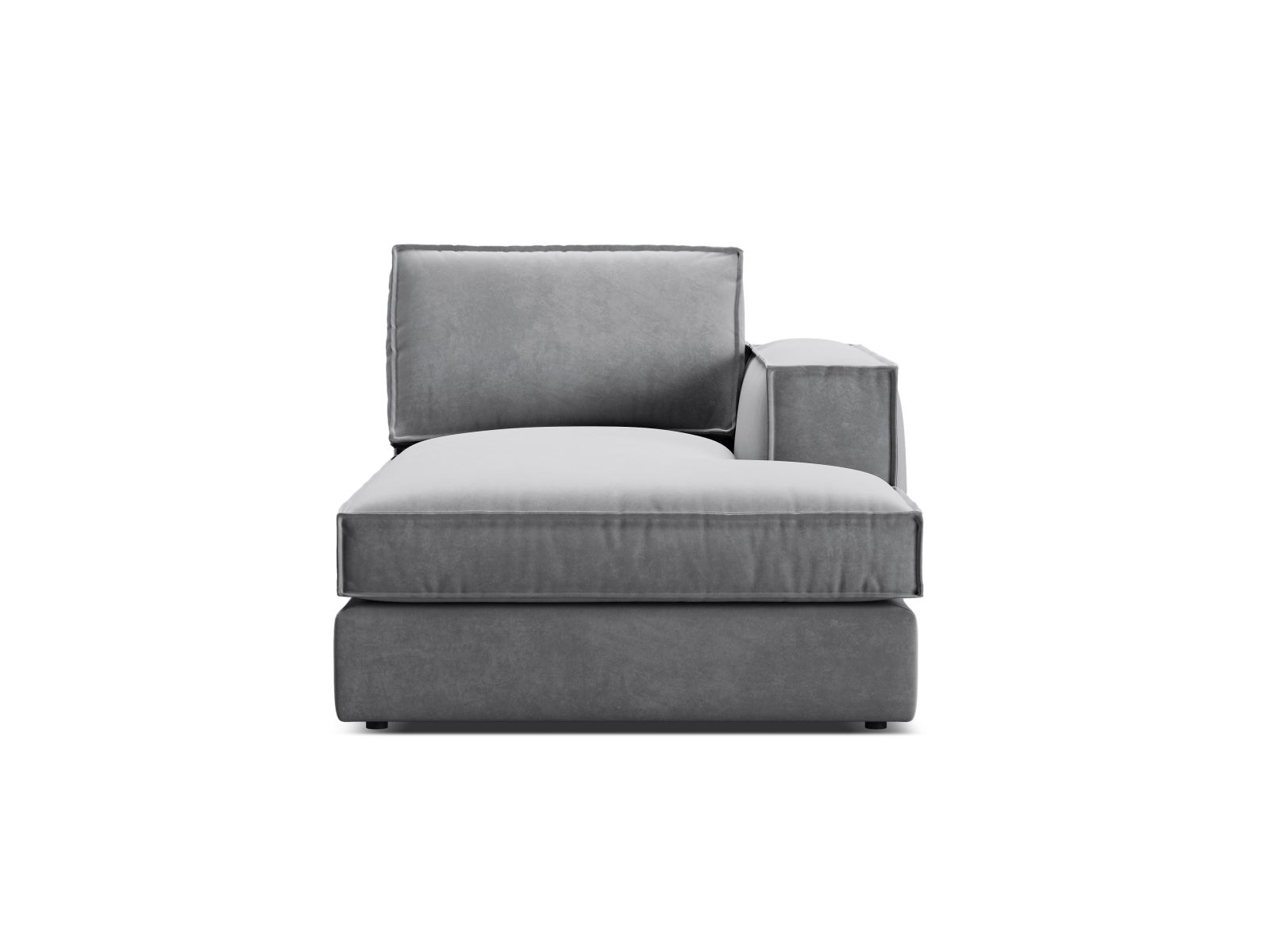 Velvet Chaise Longue Right, "Pola", 1 Seat, 103x158x88