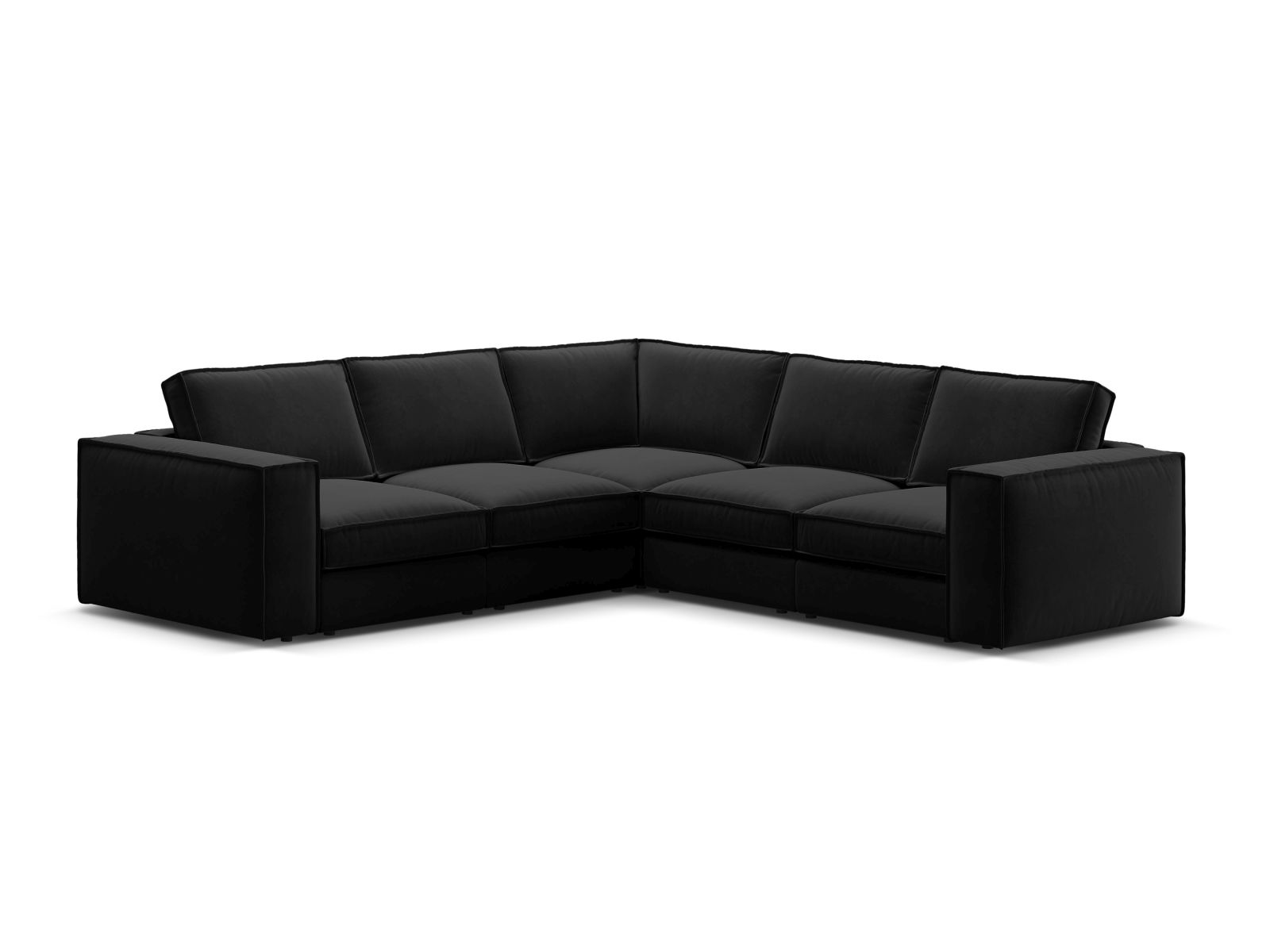Velvet Symmetrical Modular Corner Sofa, "Pola", 4 Seats, 284x284x88