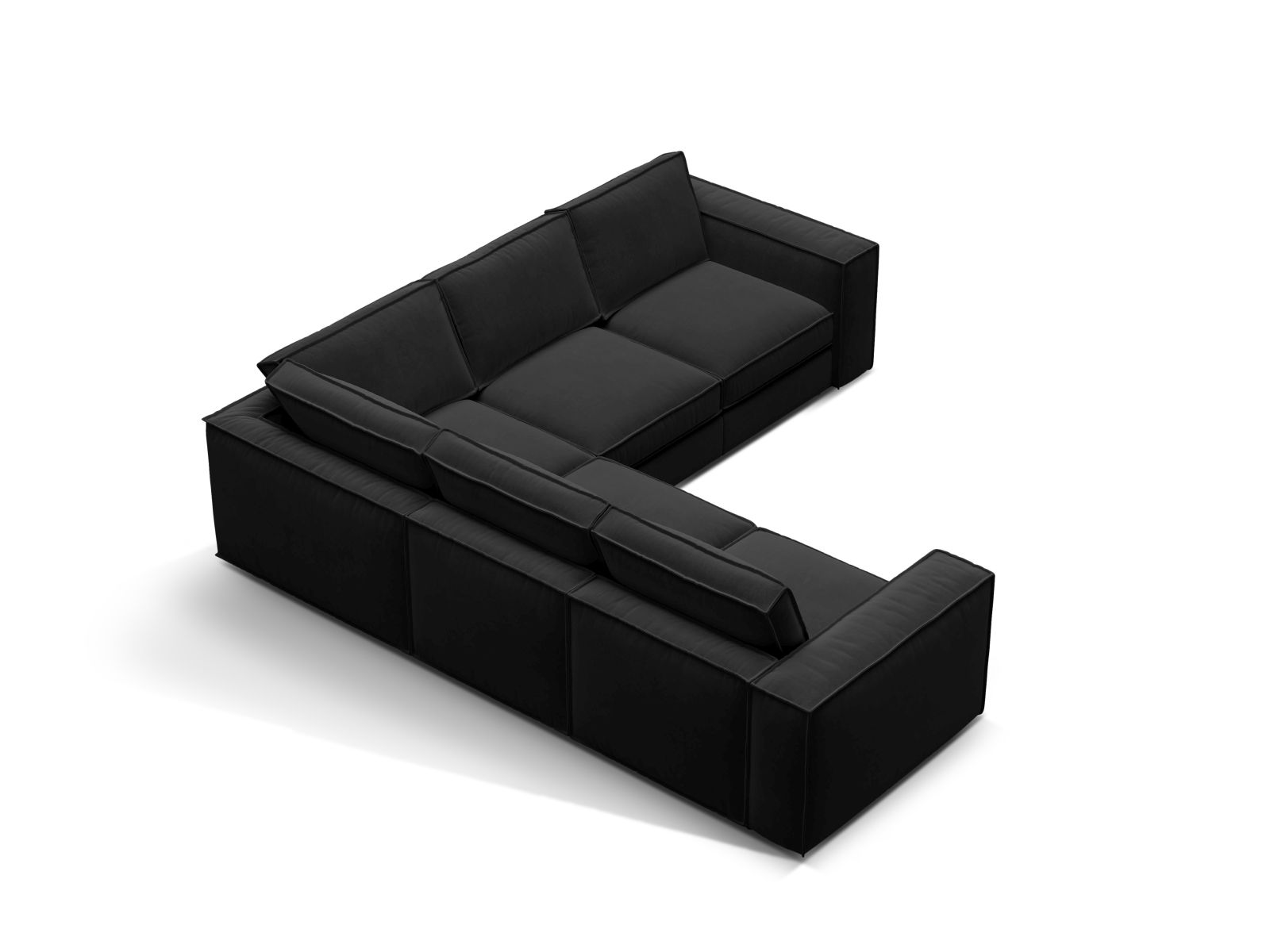 Velvet Symmetrical Modular Corner Sofa, "Pola", 4 Seats, 284x284x88