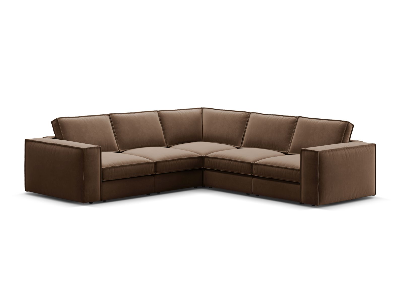 Velvet Symmetrical Modular Corner Sofa, "Pola", 4 Seats, 284x284x88