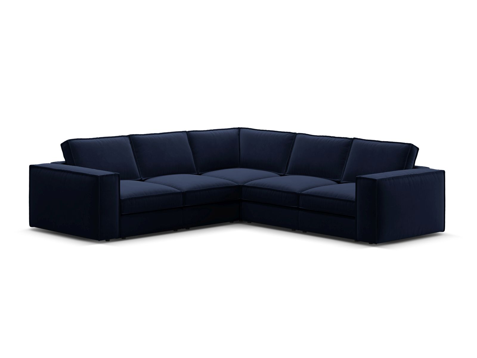 Velvet Symmetrical Modular Corner Sofa, "Pola", 4 Seats, 284x284x88