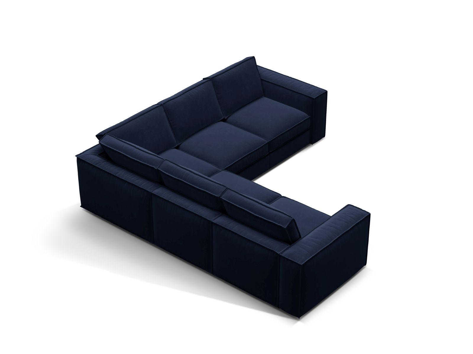 Velvet Symmetrical Modular Corner Sofa, "Pola", 4 Seats, 284x284x88