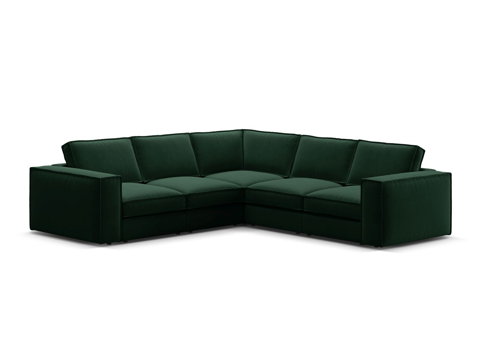 Velvet Symmetrical Modular Corner Sofa, "Pola", 4 Seats, 284x284x88