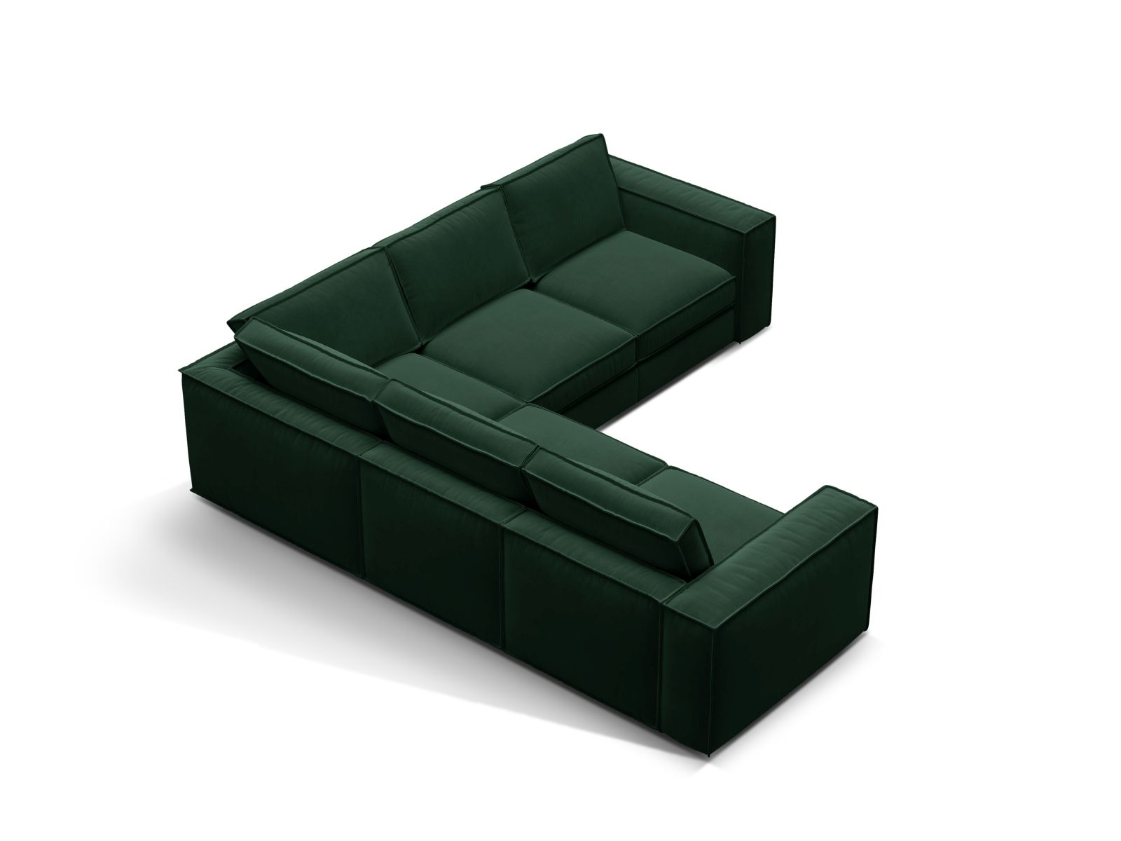 Velvet Symmetrical Modular Corner Sofa, "Pola", 4 Seats, 284x284x88