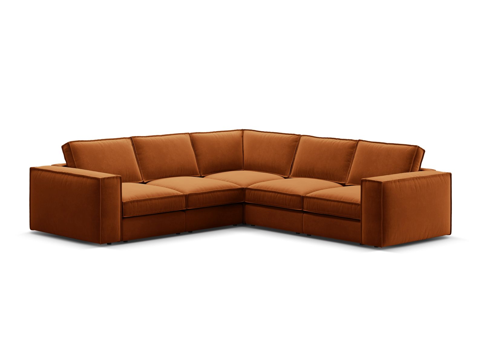 Velvet Symmetrical Modular Corner Sofa, "Pola", 4 Seats, 284x284x88