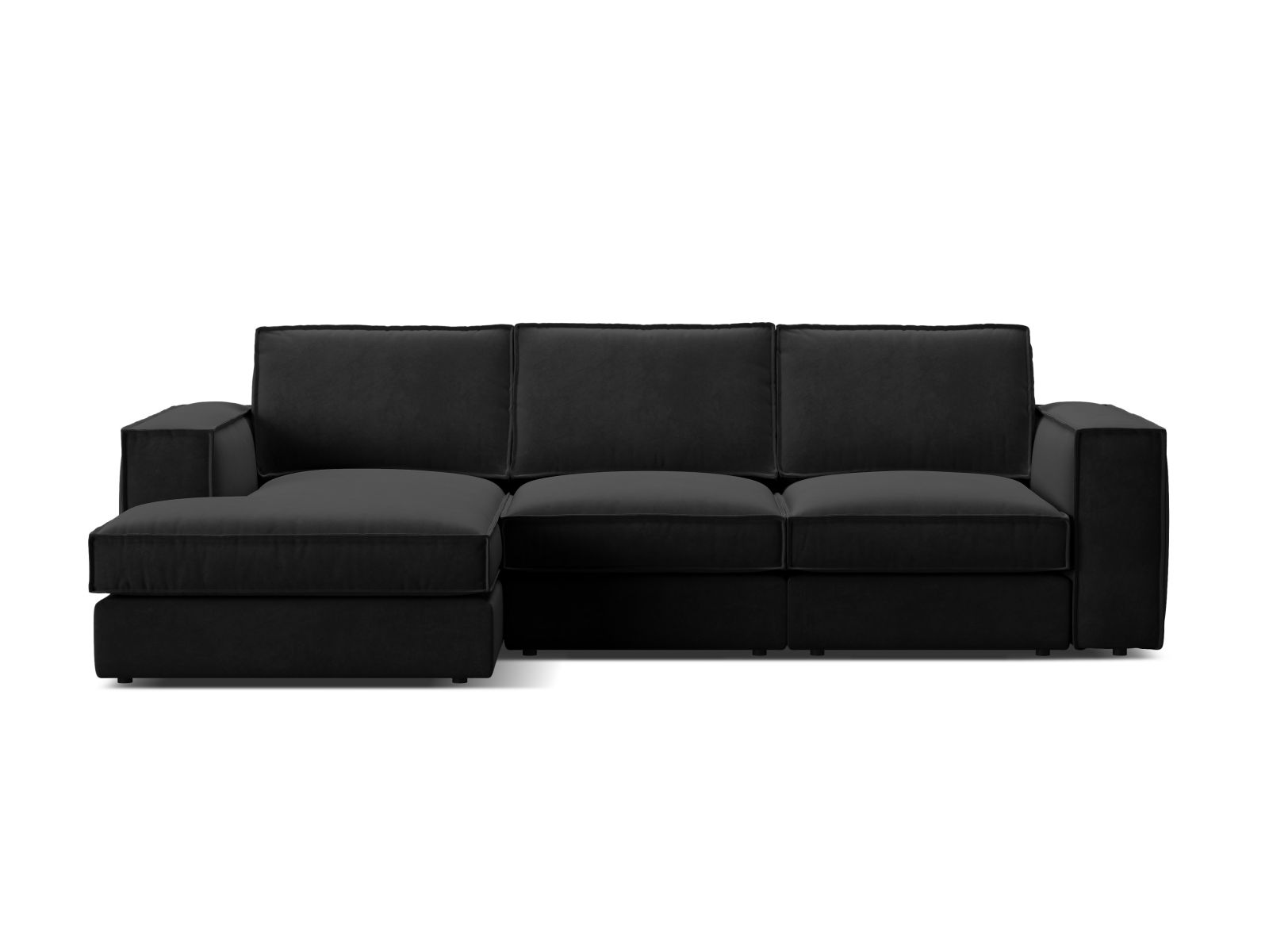 Velvet Modular Left Corner Sofa, "Pola", 3 Seats, 284x158x88