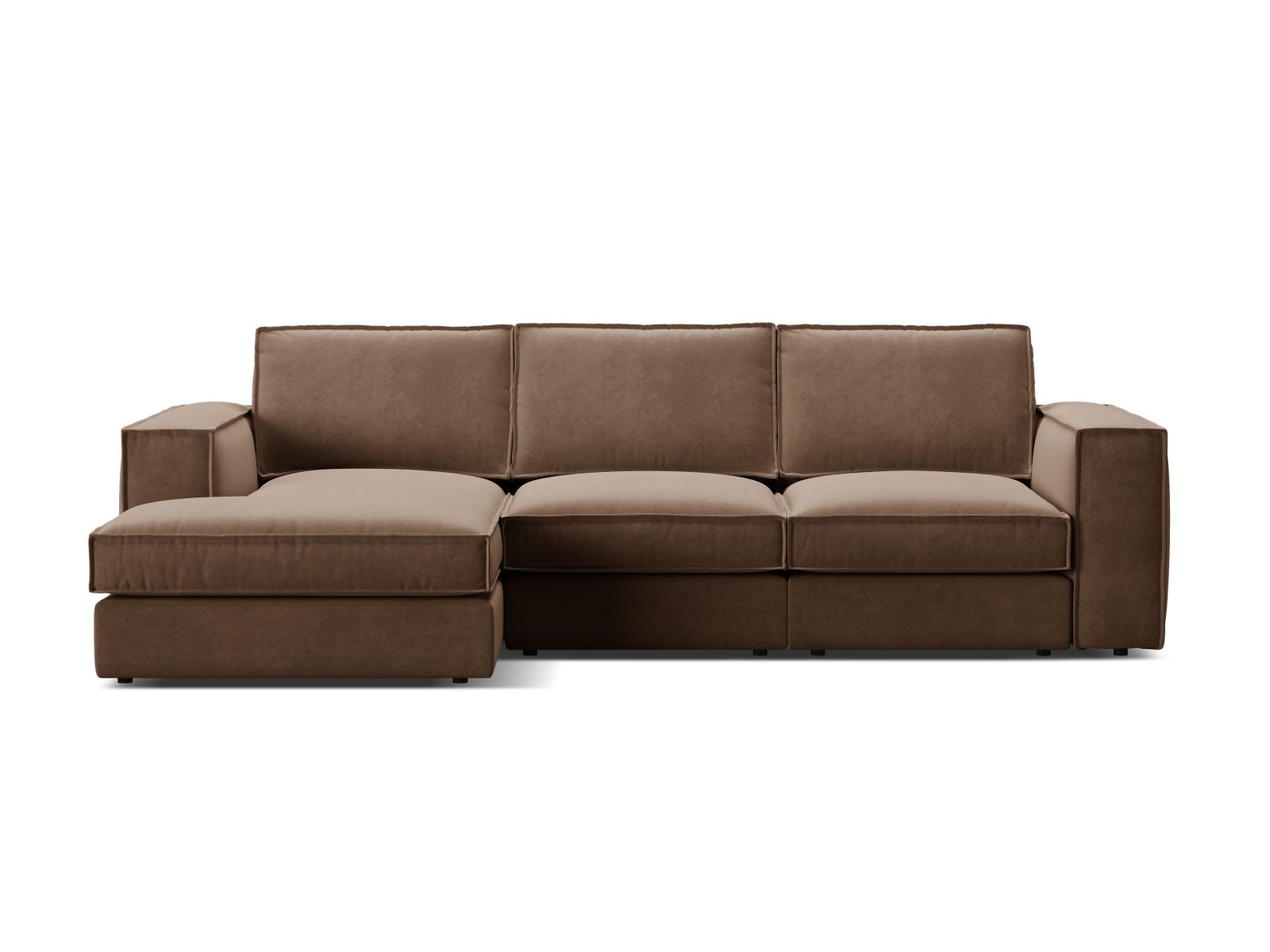 Velvet Modular Left Corner Sofa, "Pola", 3 Seats, 284x158x88