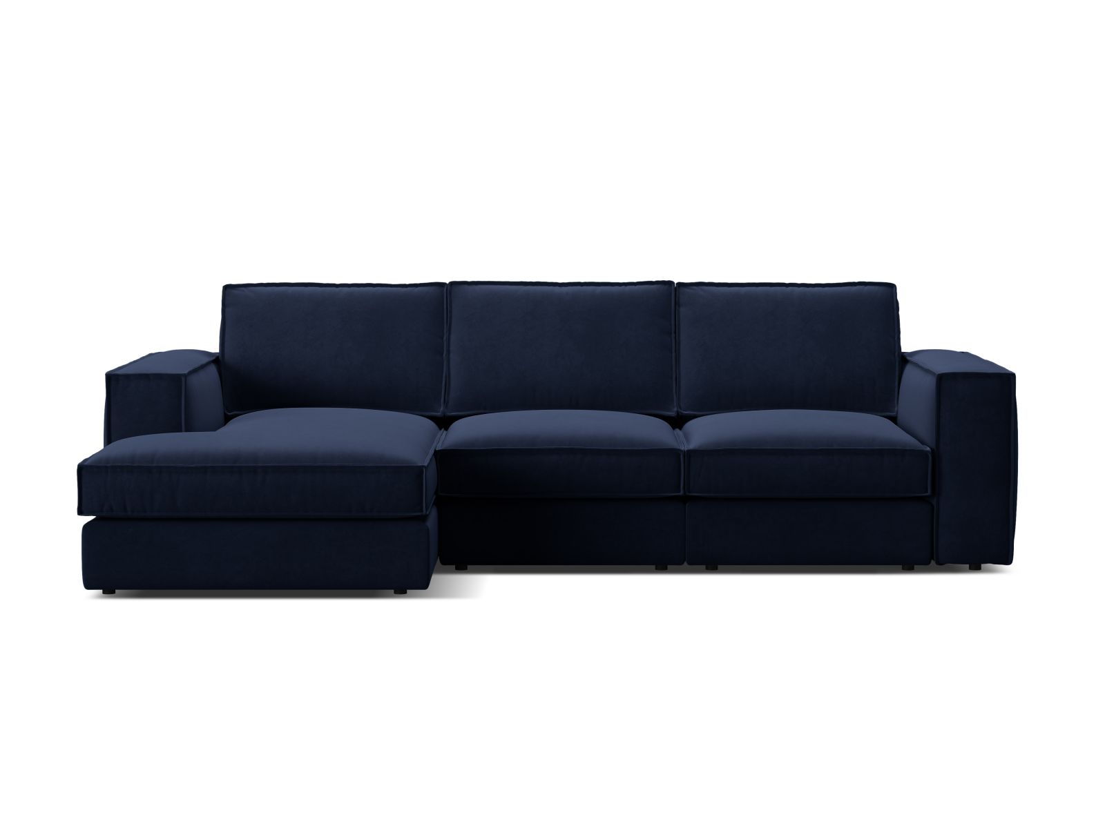 Velvet Modular Left Corner Sofa, "Pola", 3 Seats, 284x158x88