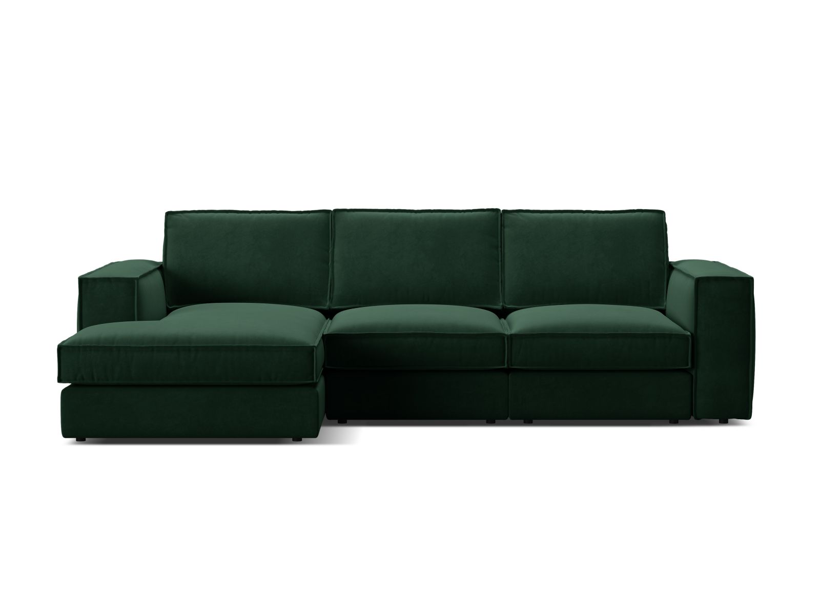 Velvet Modular Left Corner Sofa, "Pola", 3 Seats, 284x158x88