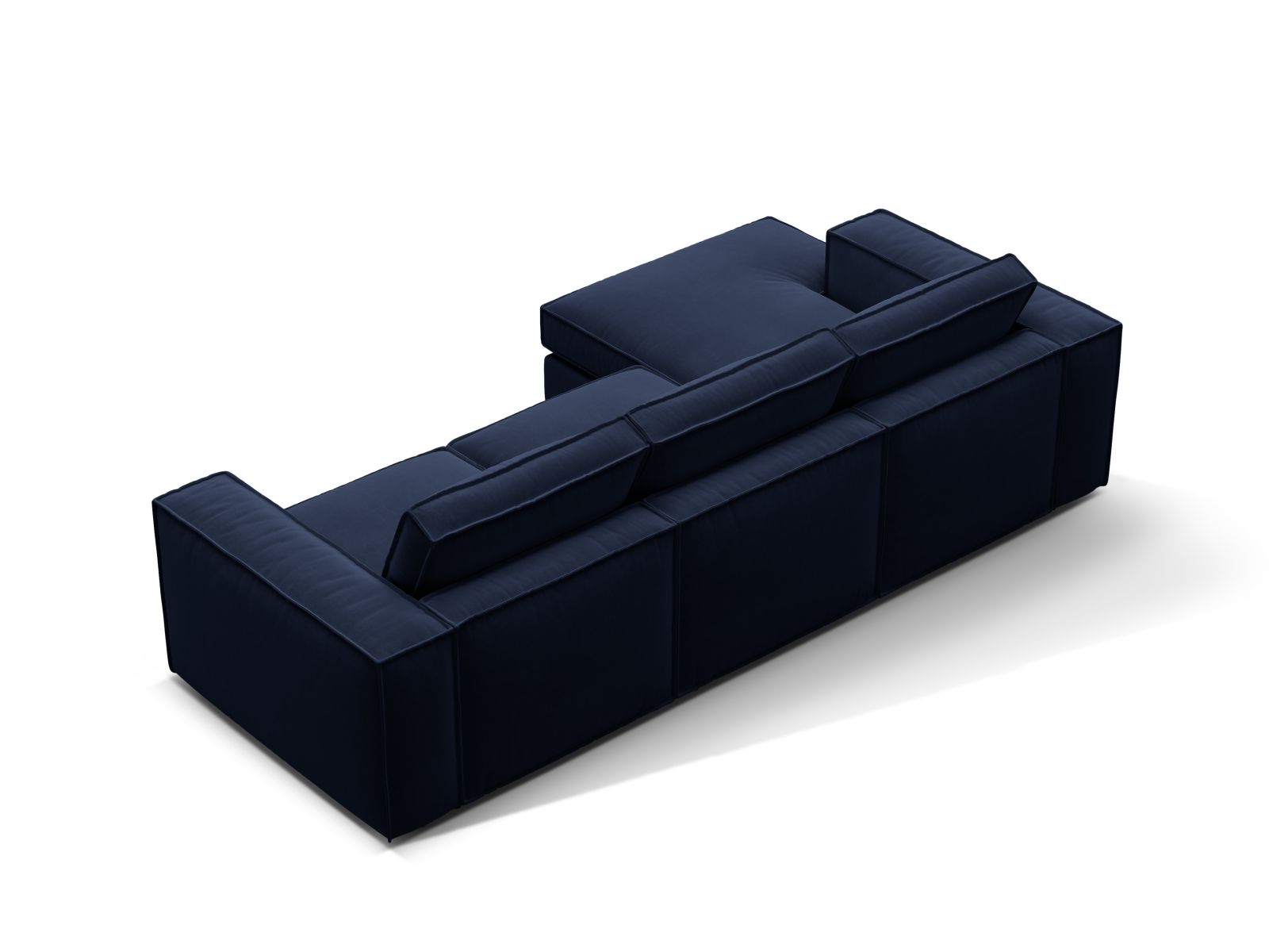 Velvet Modular Left Corner Sofa, "Pola", 3 Seats, 284x158x88