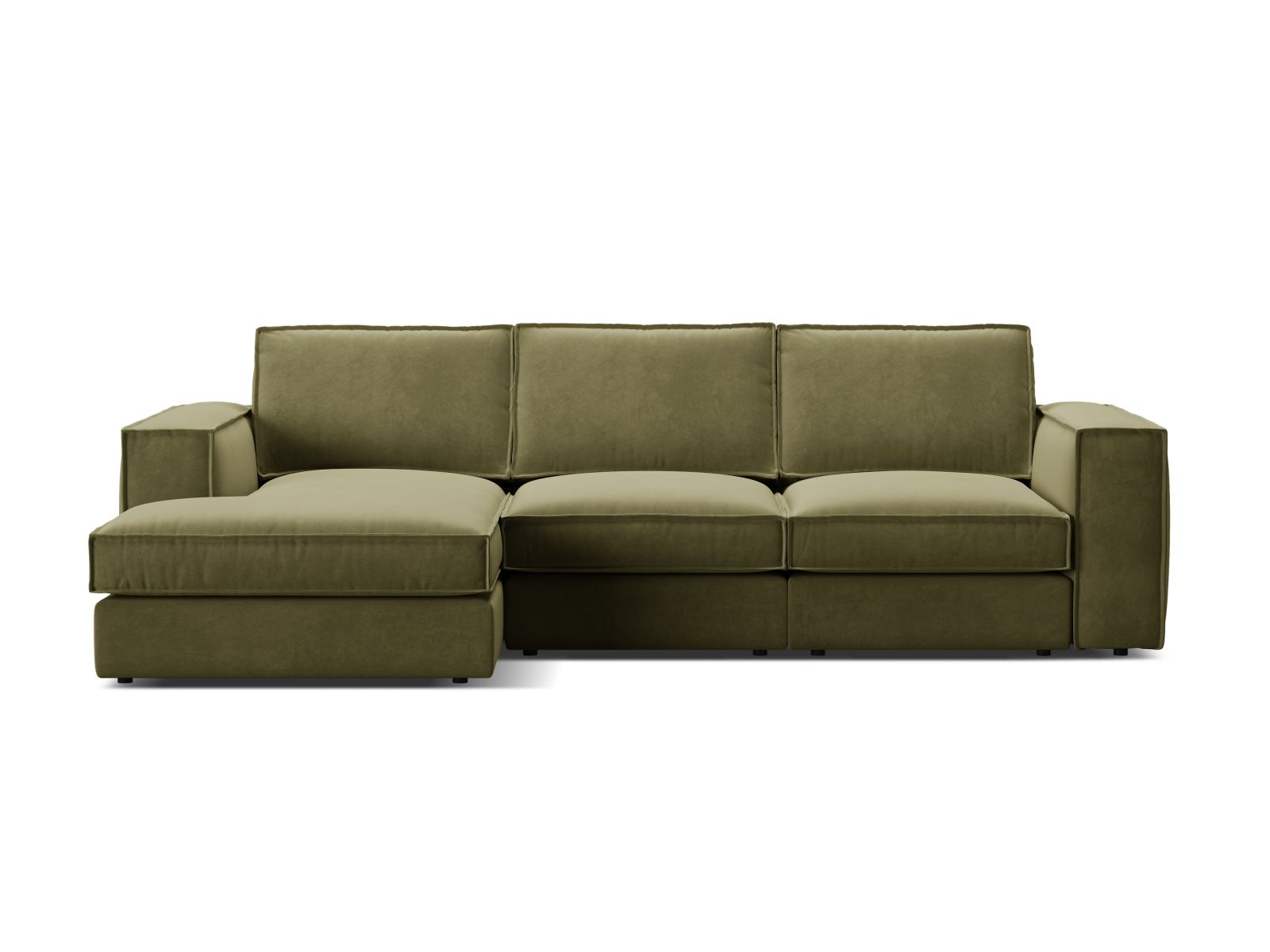 Velvet Modular Left Corner Sofa, "Pola", 3 Seats, 284x158x88