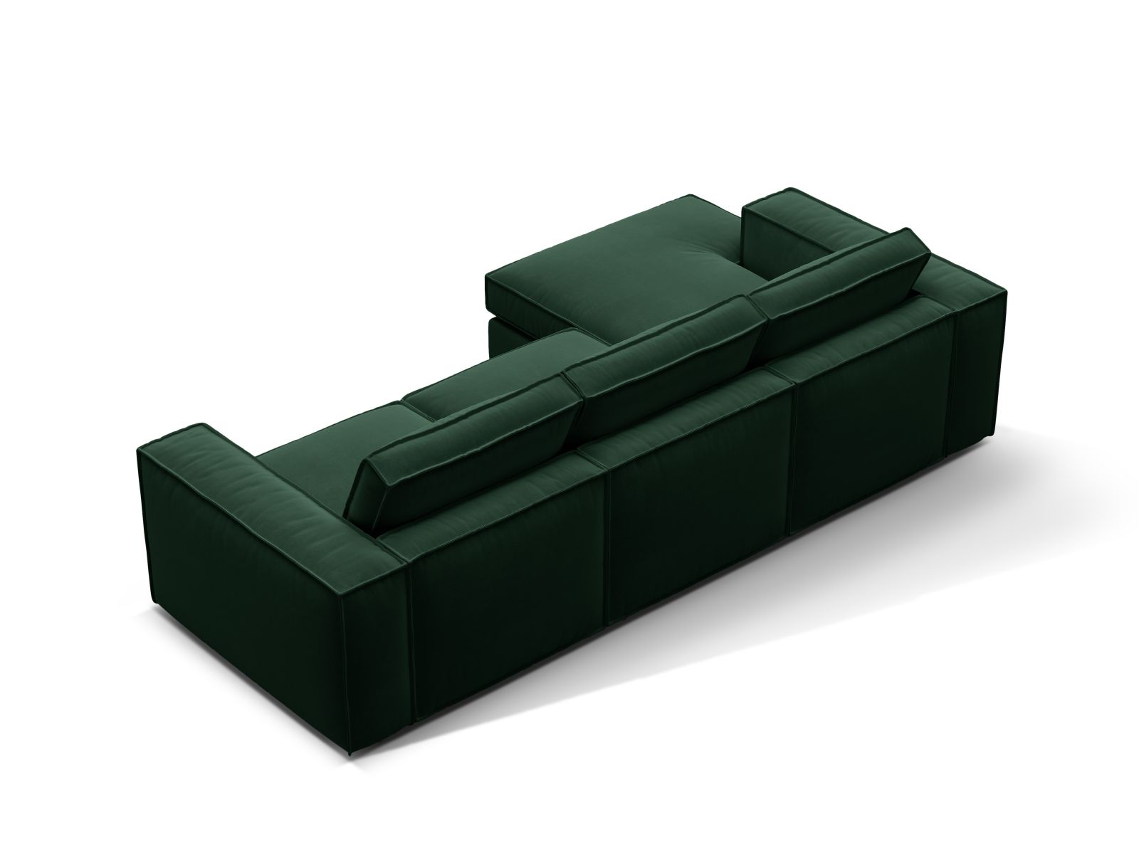 Velvet Modular Left Corner Sofa, "Pola", 3 Seats, 284x158x88