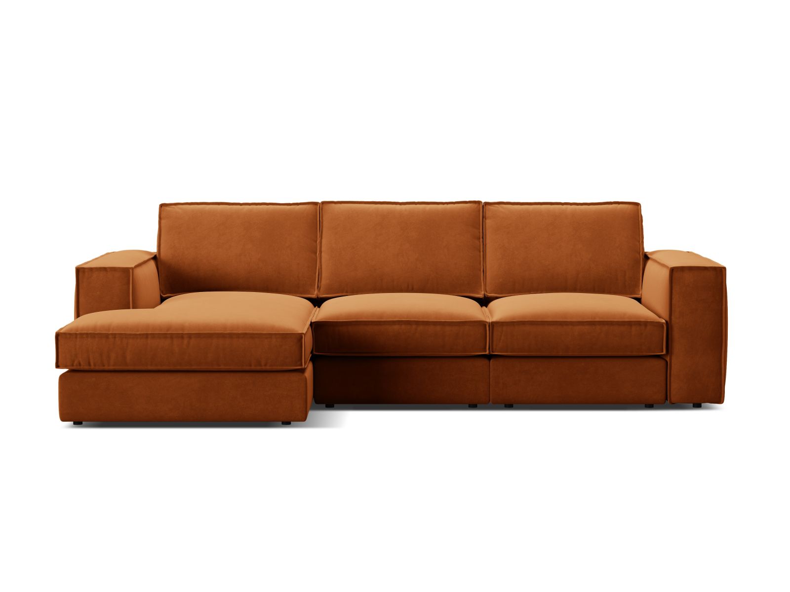 Velvet Modular Left Corner Sofa, "Pola", 3 Seats, 284x158x88