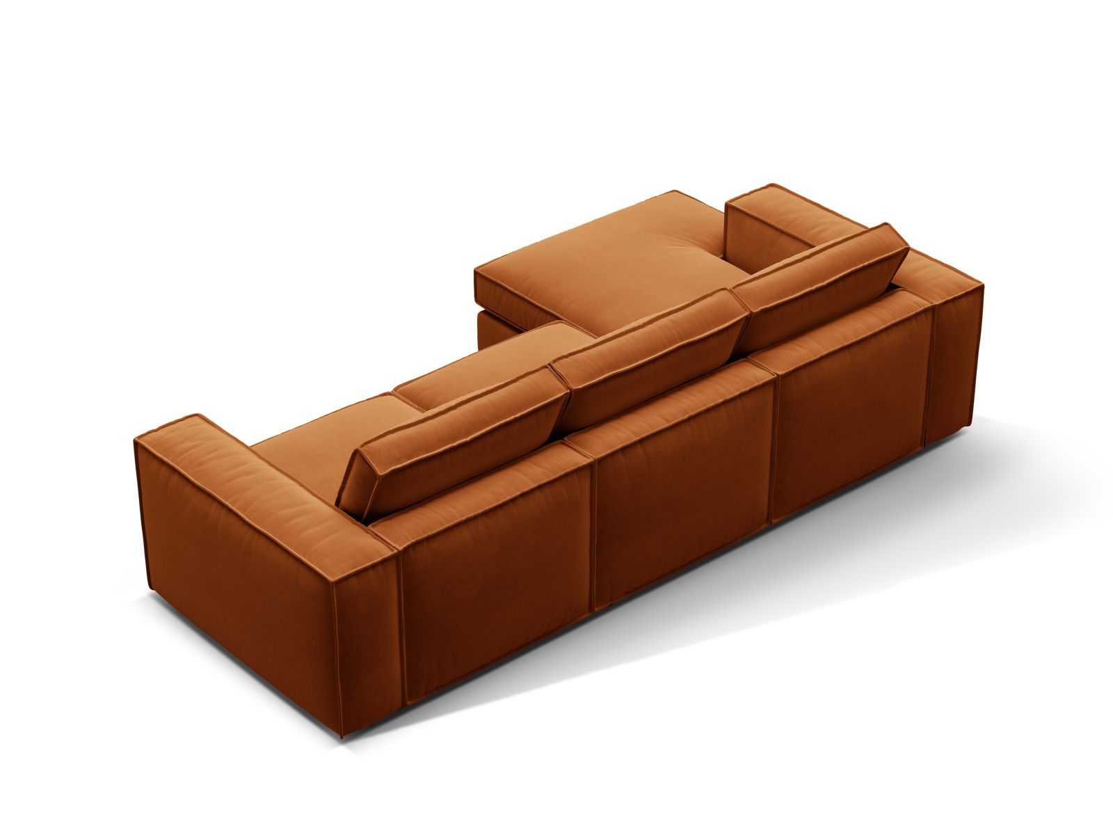 Velvet Modular Left Corner Sofa, "Pola", 3 Seats, 284x158x88