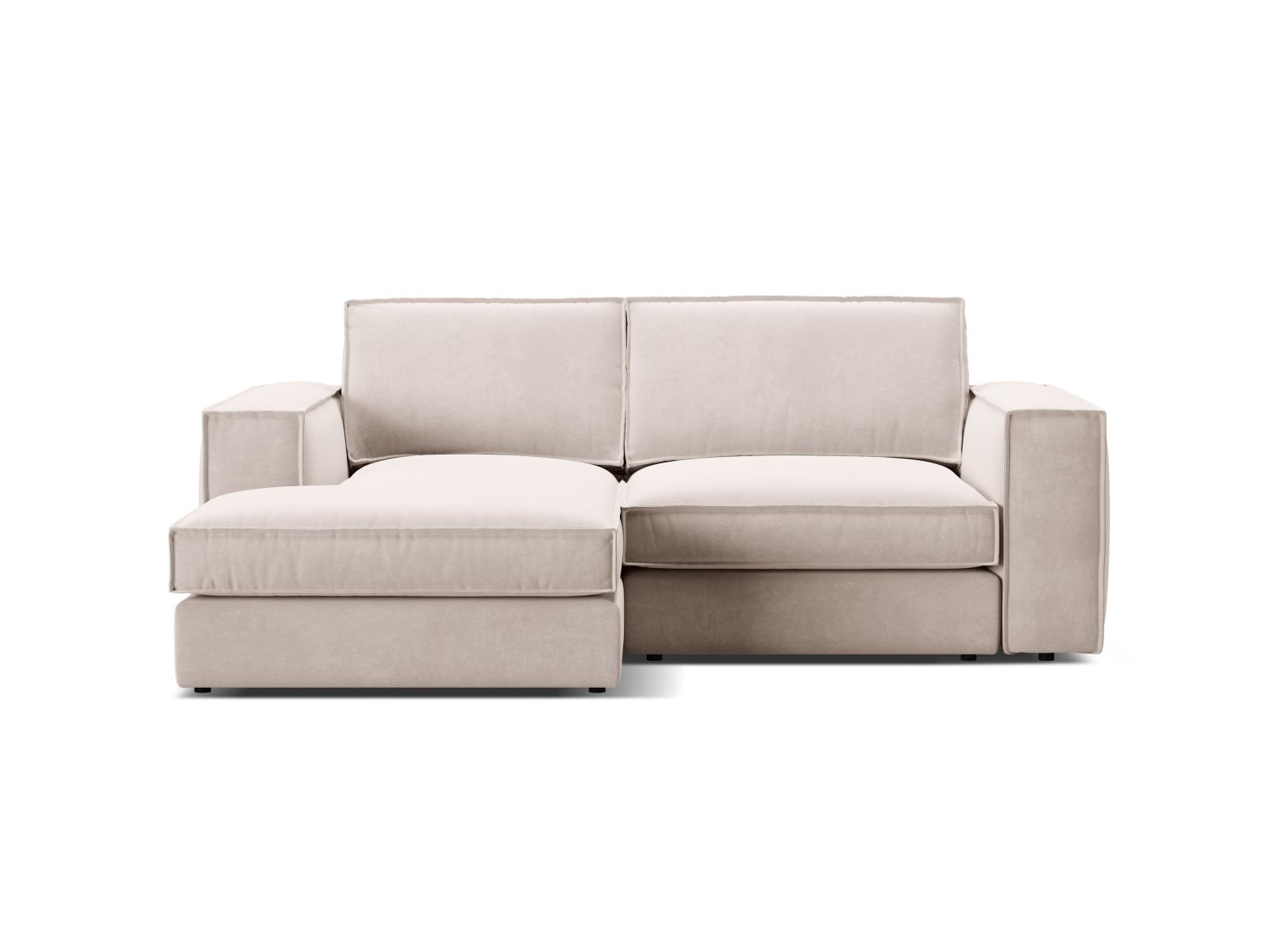 Velvet Modular Left Corner Sofa, "Pola", 2 Seats, 226x158x88