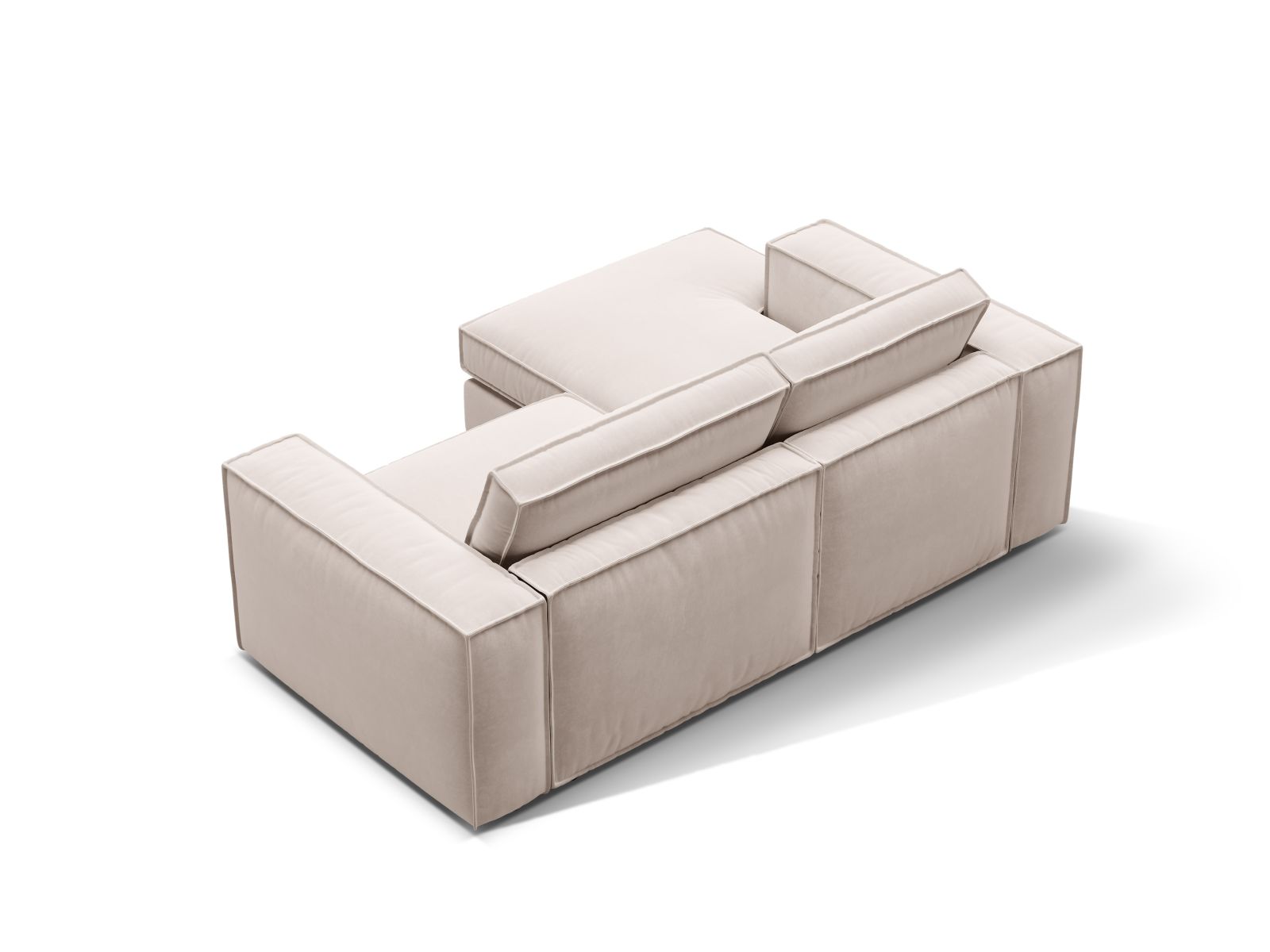 Velvet Modular Left Corner Sofa, "Pola", 2 Seats, 226x158x88