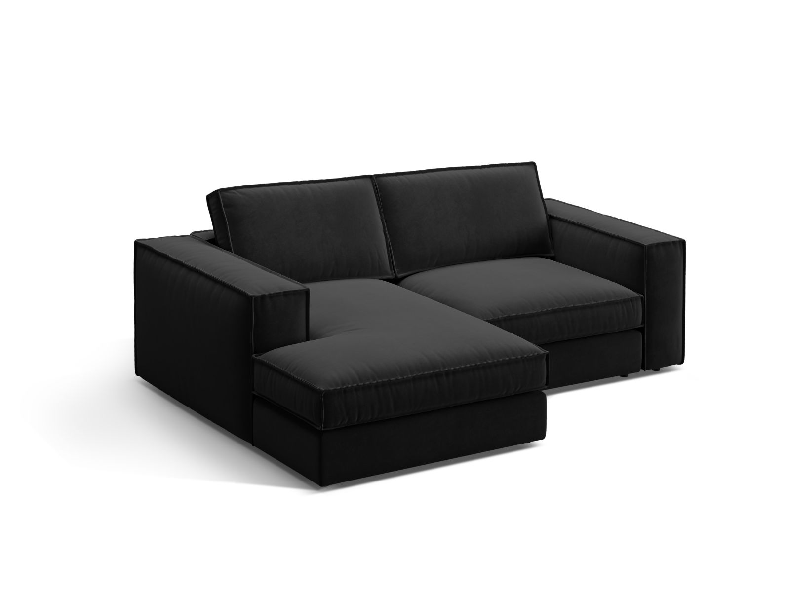 Velvet Modular Left Corner Sofa, "Pola", 2 Seats, 226x158x88