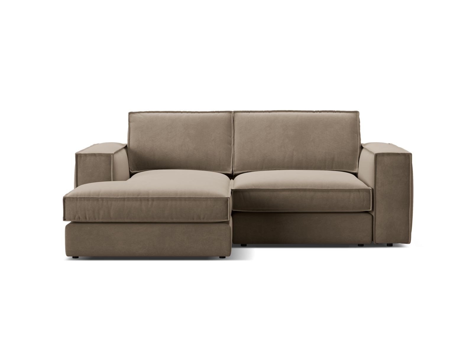 Velvet Modular Left Corner Sofa, "Pola", 2 Seats, 226x158x88
