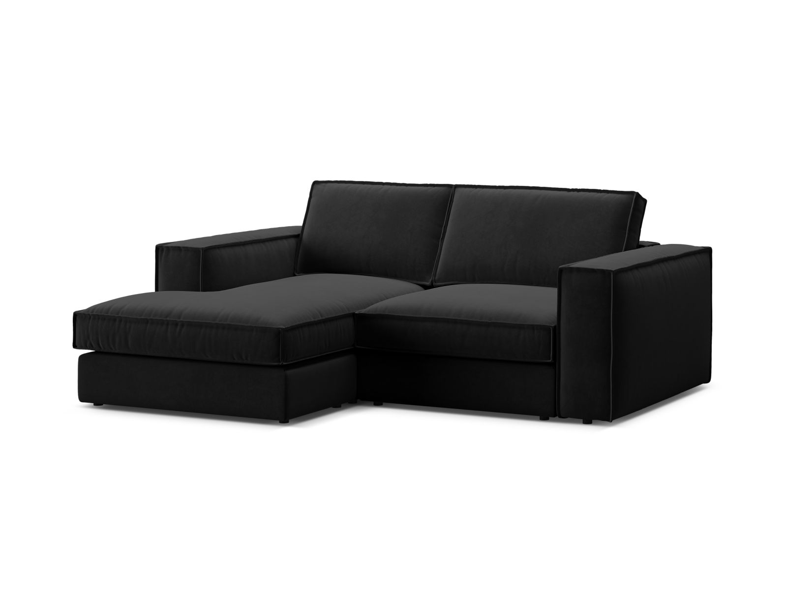 Velvet Modular Left Corner Sofa, "Pola", 2 Seats, 226x158x88