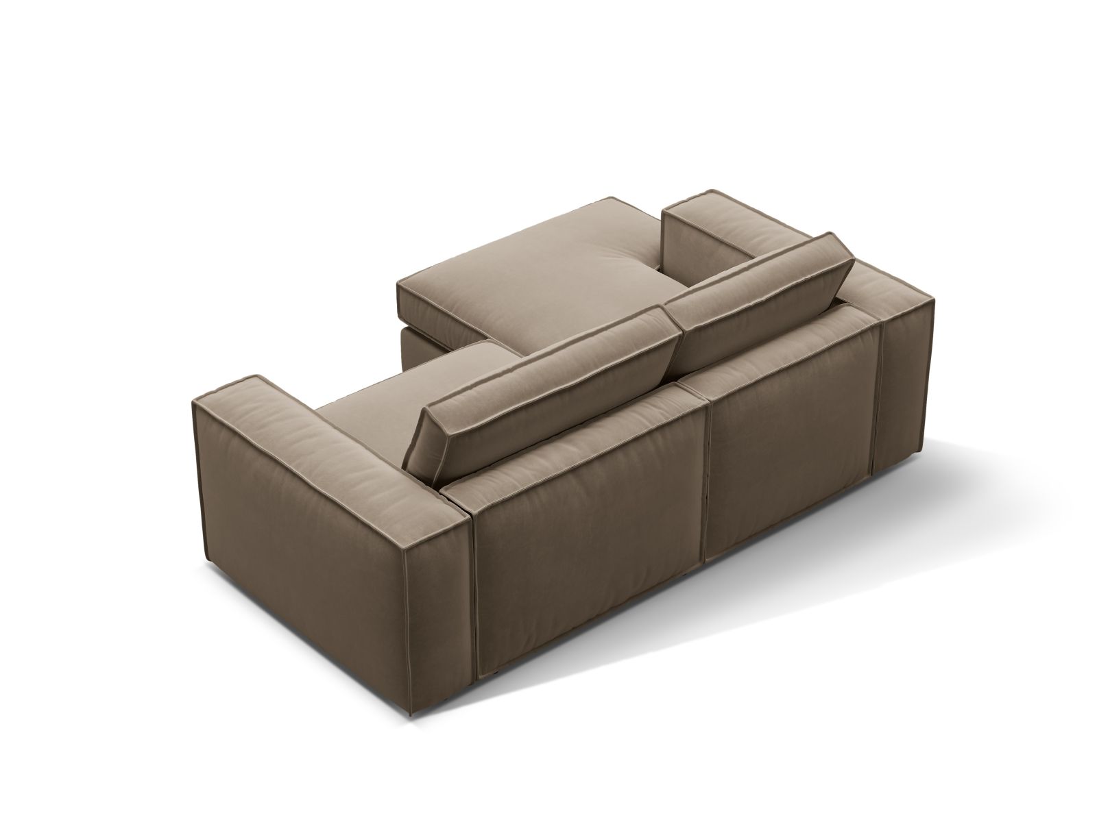Velvet Modular Left Corner Sofa, "Pola", 2 Seats, 226x158x88