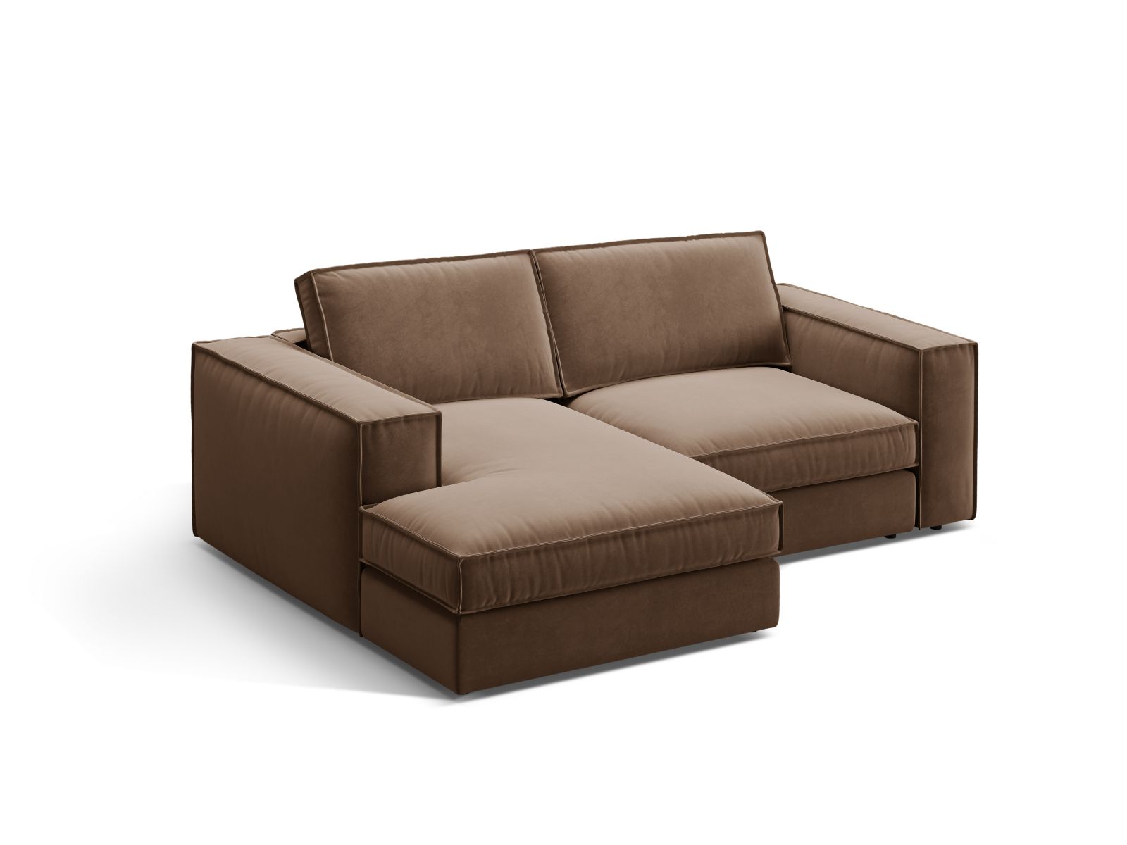 Velvet Modular Left Corner Sofa, "Pola", 2 Seats, 226x158x88